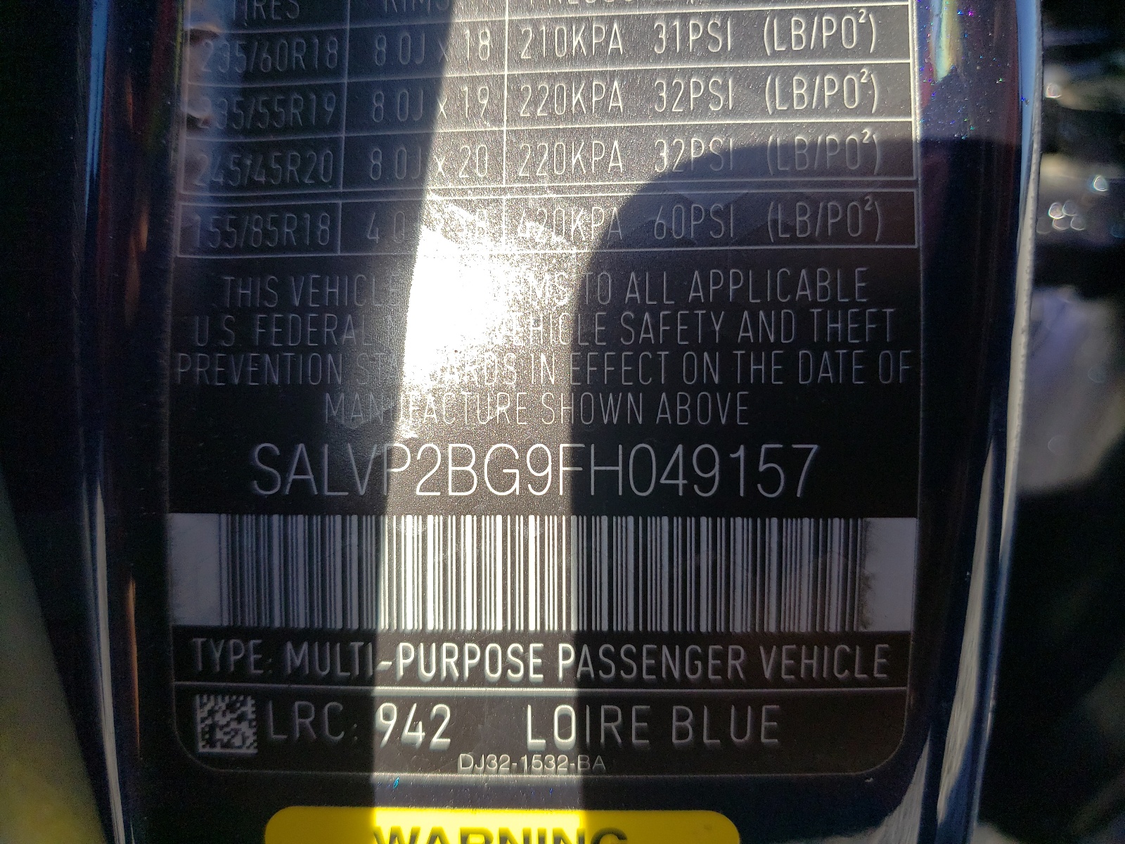 Photo 10 from auction – 2015 LAND ROVER RANGE ROVE with VIN SALVP2BG9FH049157