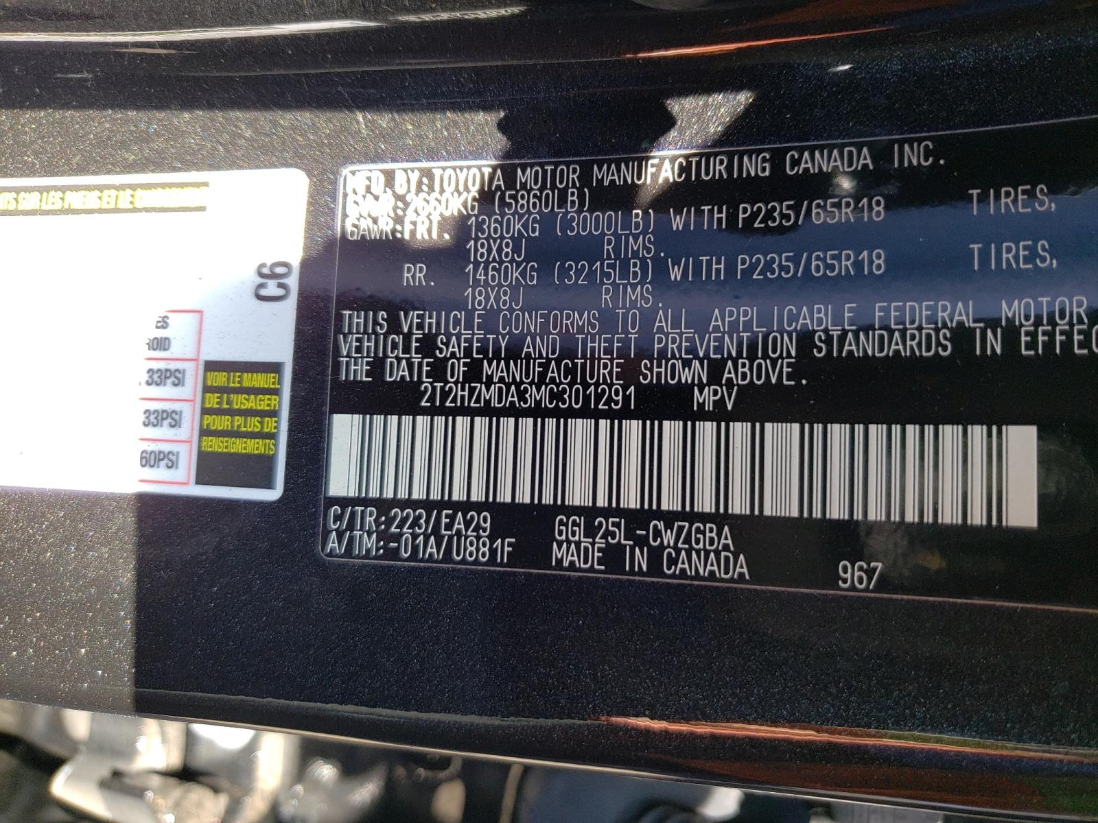 Photo 10 from auction – 2021 LEXUS RX 350 with VIN 2T2HZMDA3MC301291