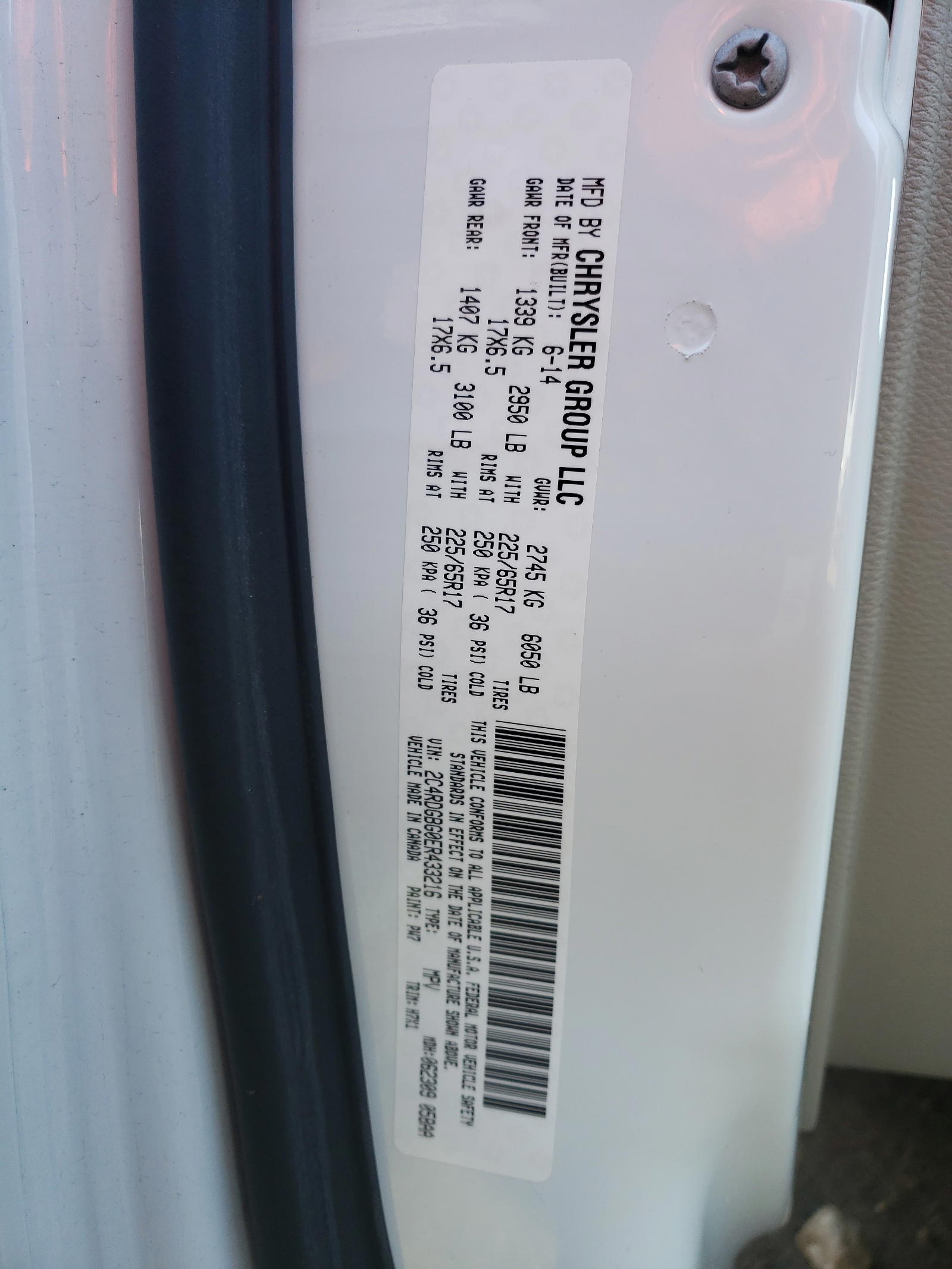 Photo 10 from auction – 2014 DODGE GRAND CARA with VIN 2C4RDGBG0ER433216