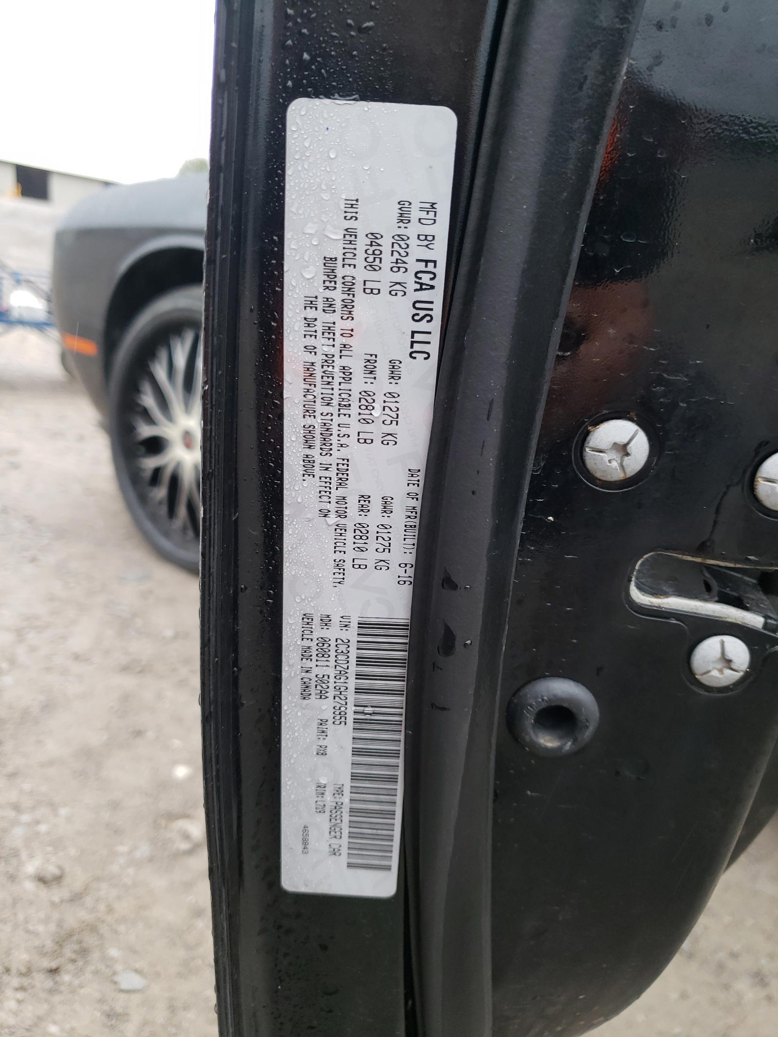 Photo 10 from auction – 2016 DODGE CHALLENGER with VIN 2C3CDZAG1GH279955