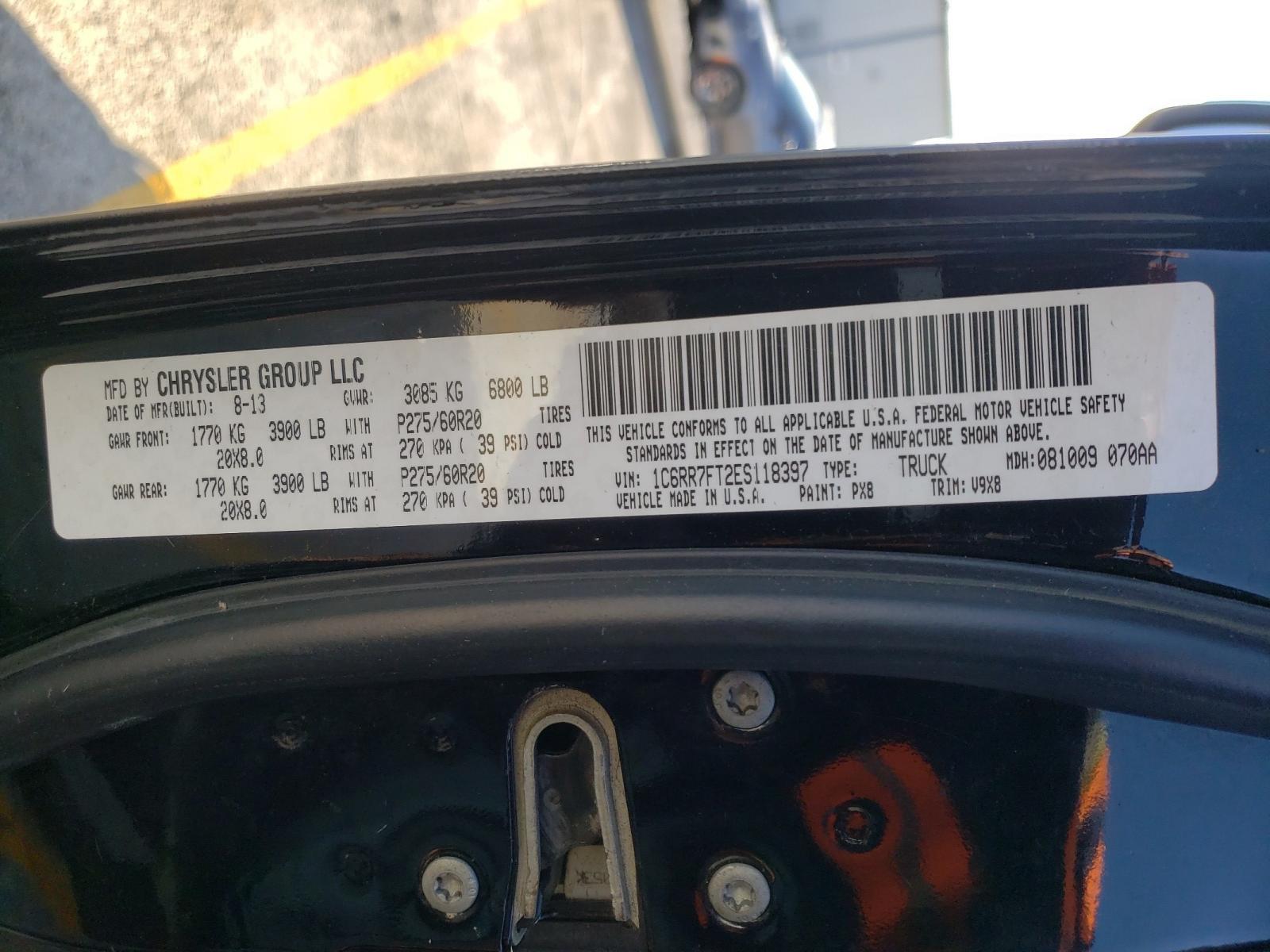 Photo 10 from auction – 2014 RAM 1500 ST with VIN 1C6RR7FT2ES118397