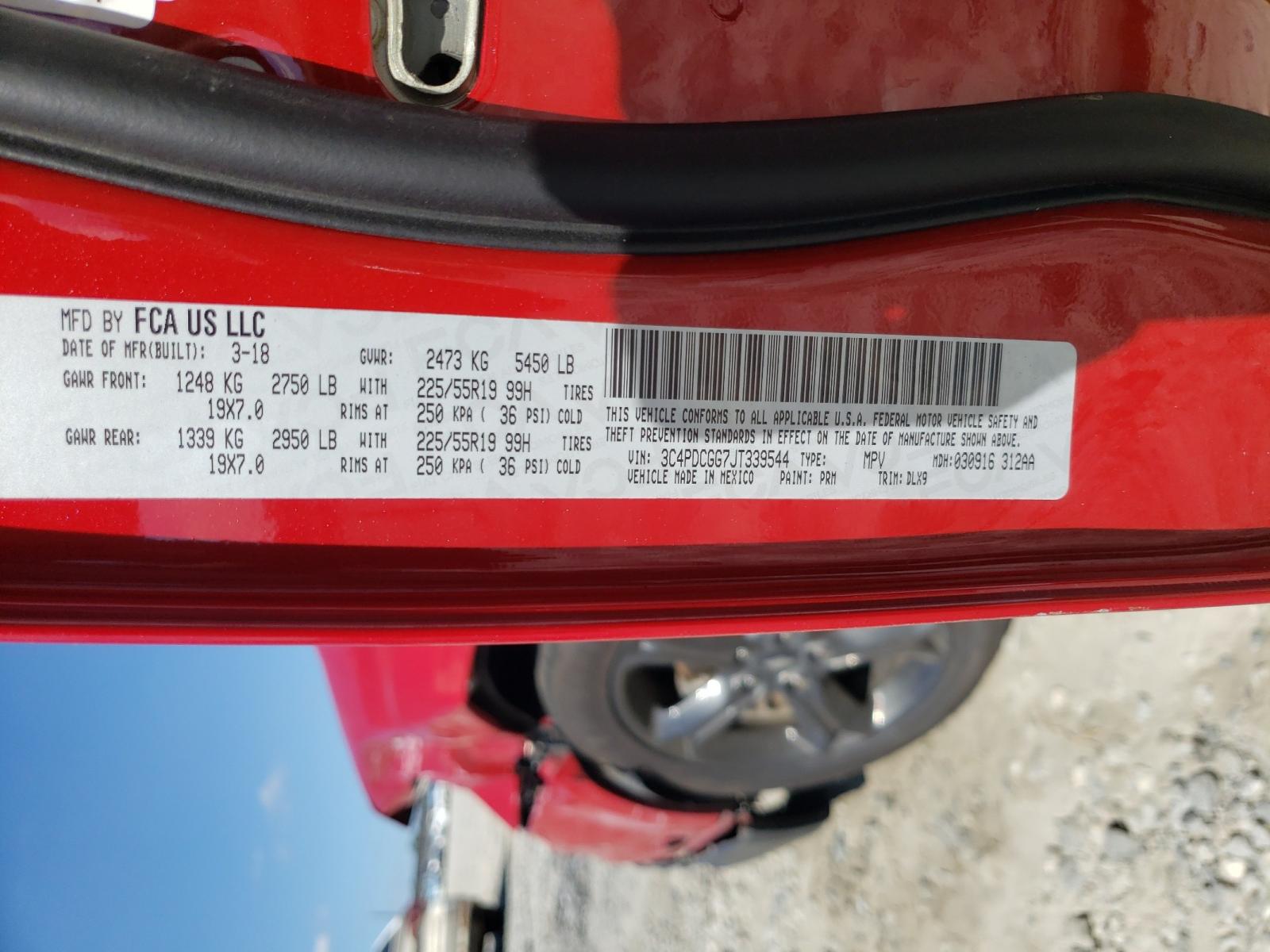 Photo 10 from auction – 2018 DODGE JOURNEY CR with VIN 3C4PDCGG7JT339544