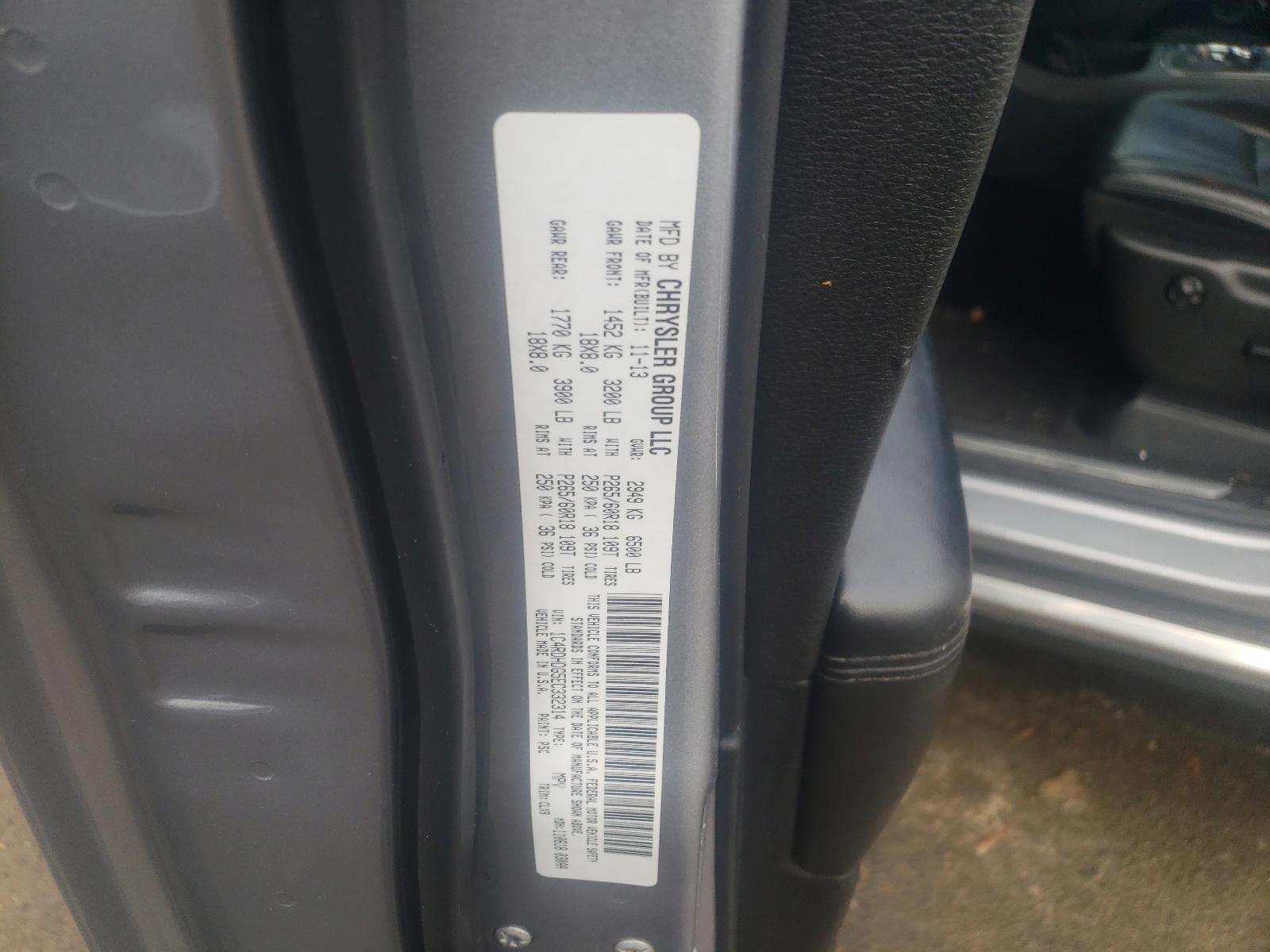 Photo 10 from auction – 2014 DODGE DURANGO LI with VIN 1C4RDHDG5EC332314
