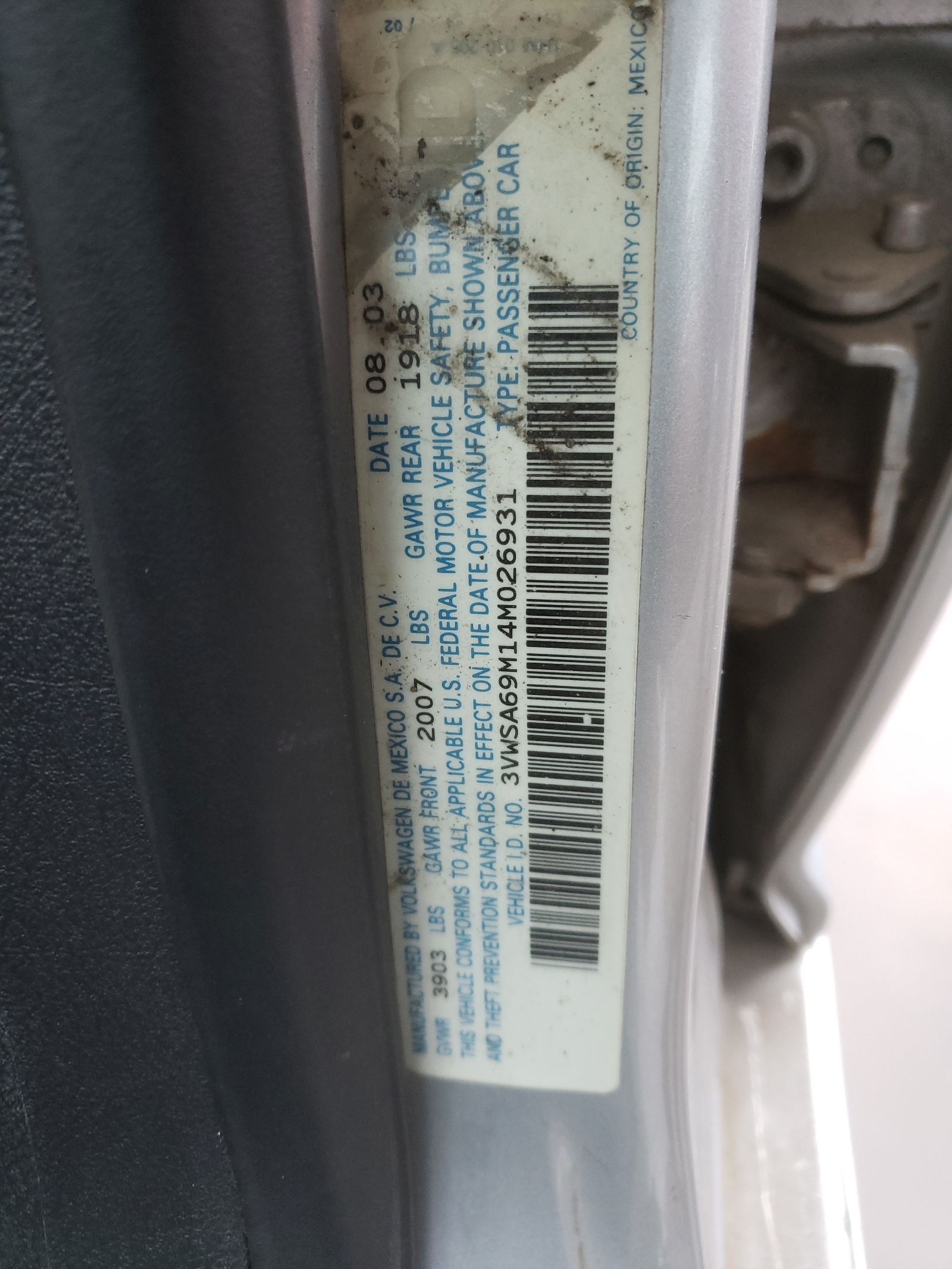 Photo 10 from auction – 2004 VOLKSWAGEN JETTA GLS with VIN 3VWSA69M14M026931