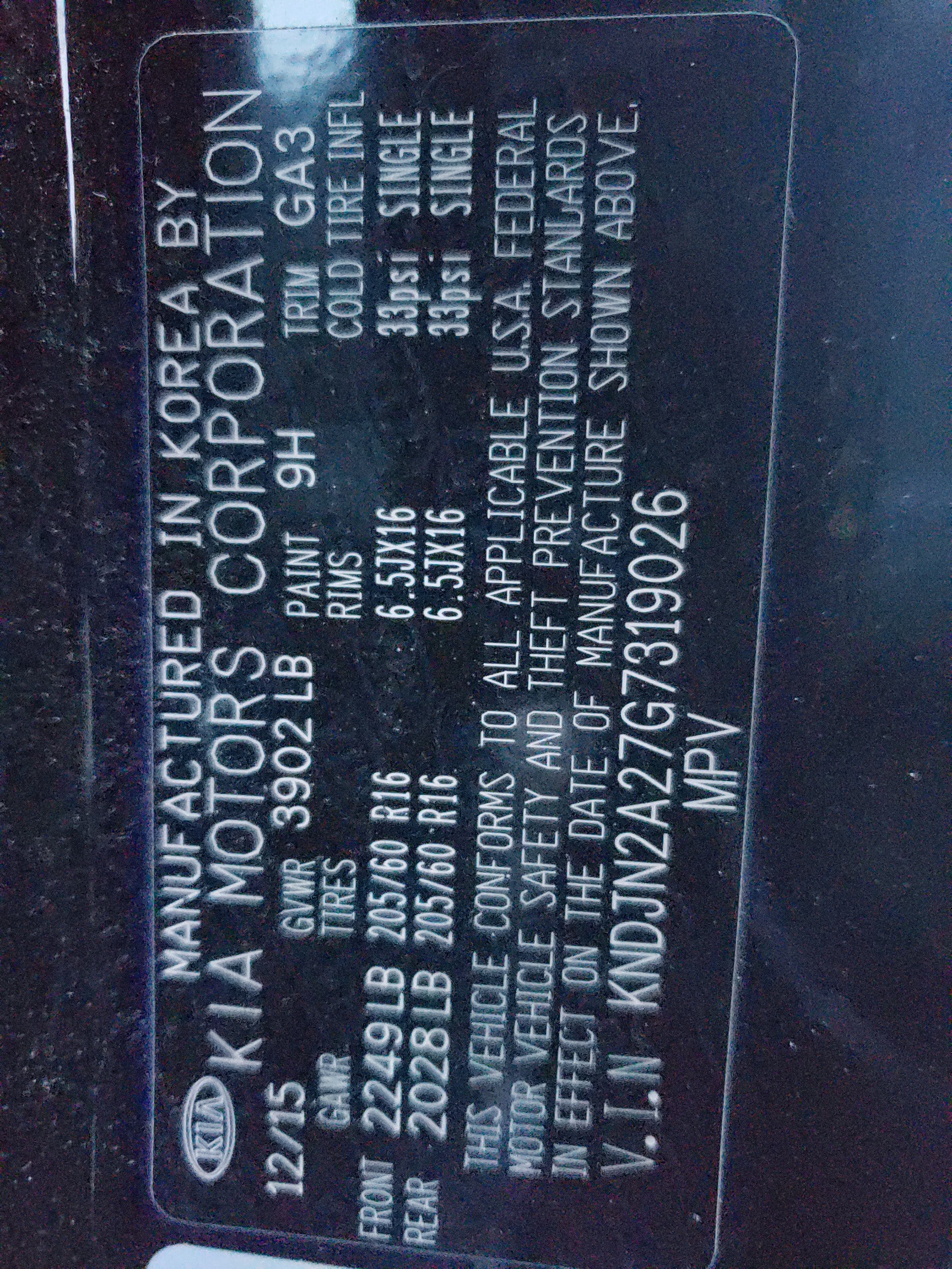 Photo 10 from auction – 2016 KIA SOUL with VIN KNDJN2A27G7319026