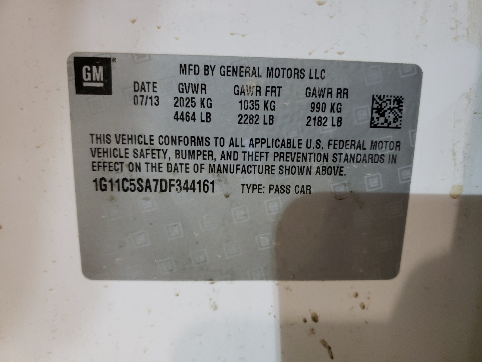 Photo 10 from auction – 2013 CHEVROLET MALIBU 1LT with VIN 1G11C5SA7DF344161