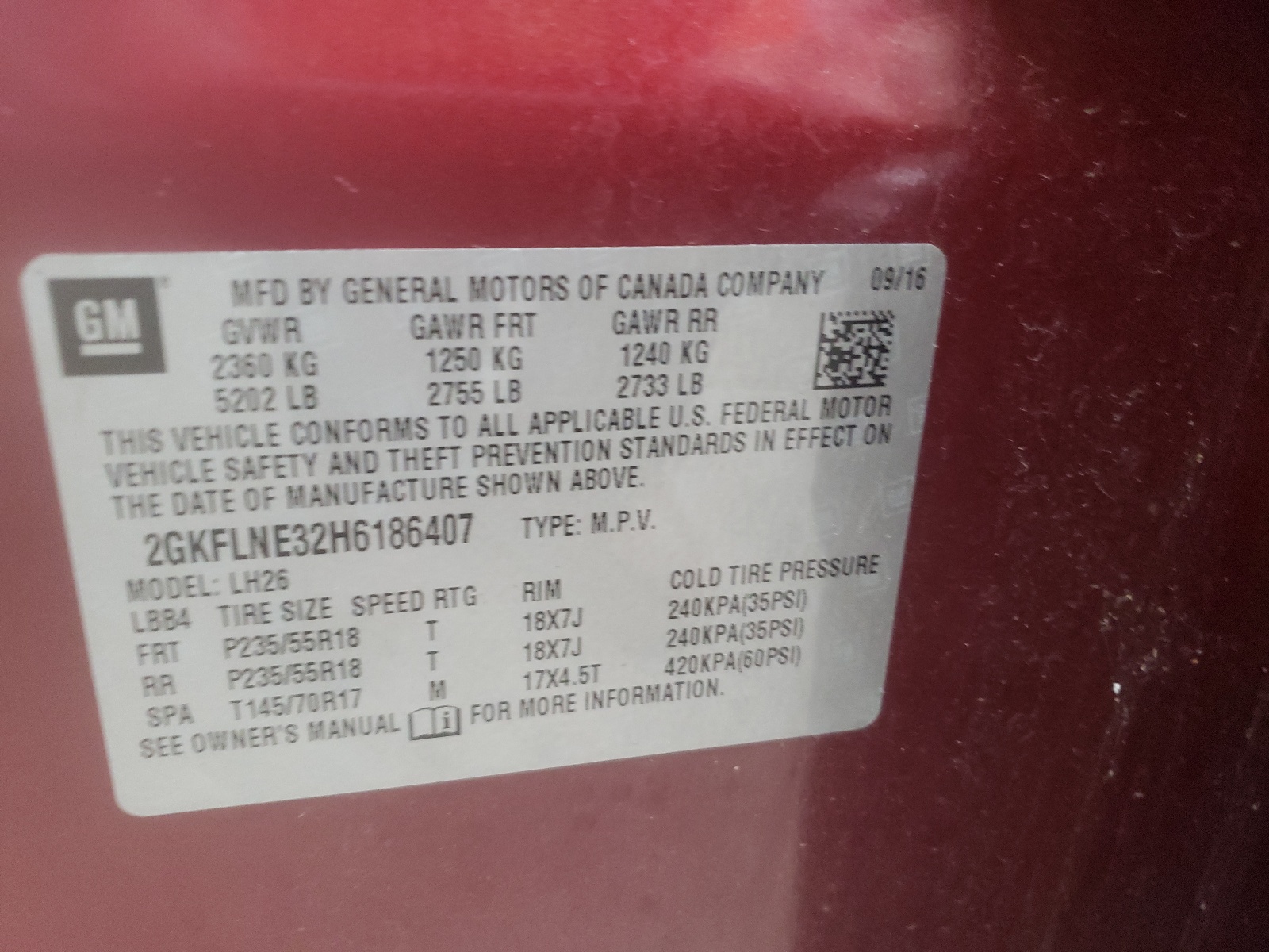صورة رقم 10 من المزاد - 2017 GMC TERRAIN SL مع VIN 2GKFLNE32H6186407