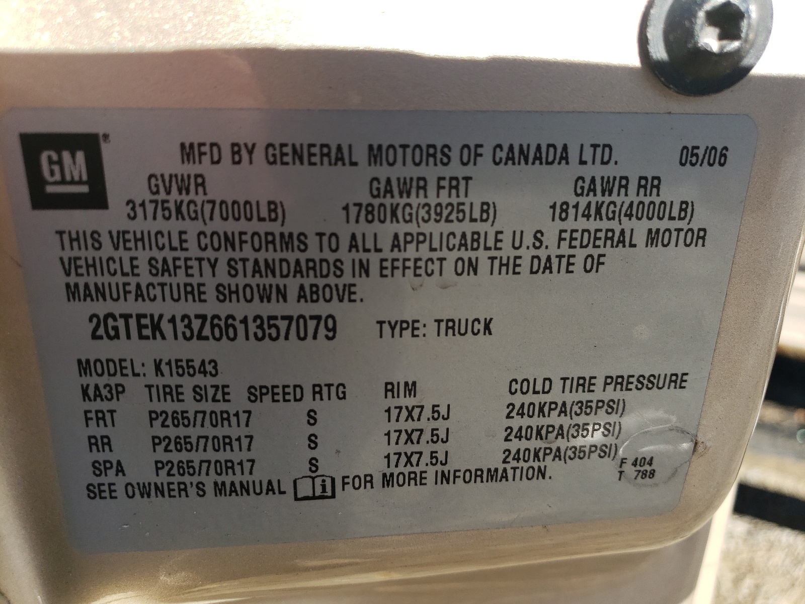 Photo 10 from auction – 2006 GMC NEW SIERRA with VIN 2GTEK13Z661357079