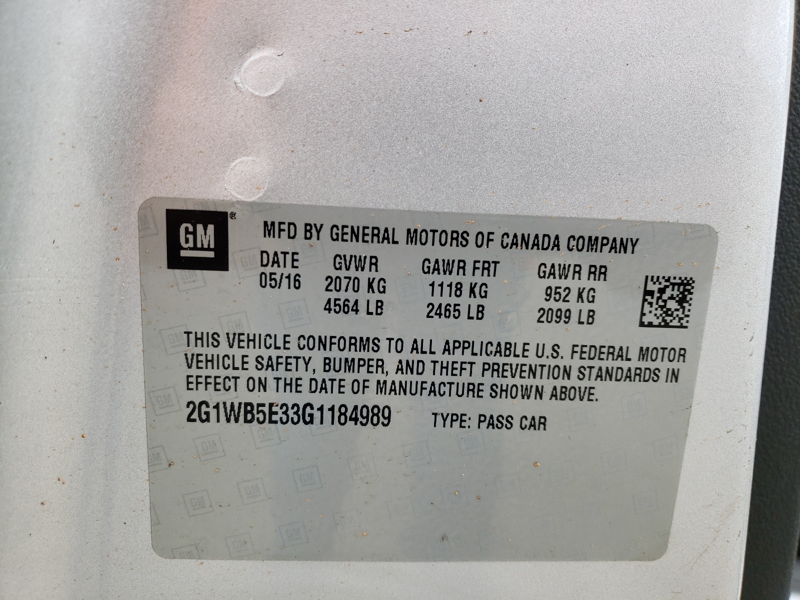 Photo 10 from auction – 2016 CHEVROLET IMPALA LIM with VIN 2G1WB5E33G1184989