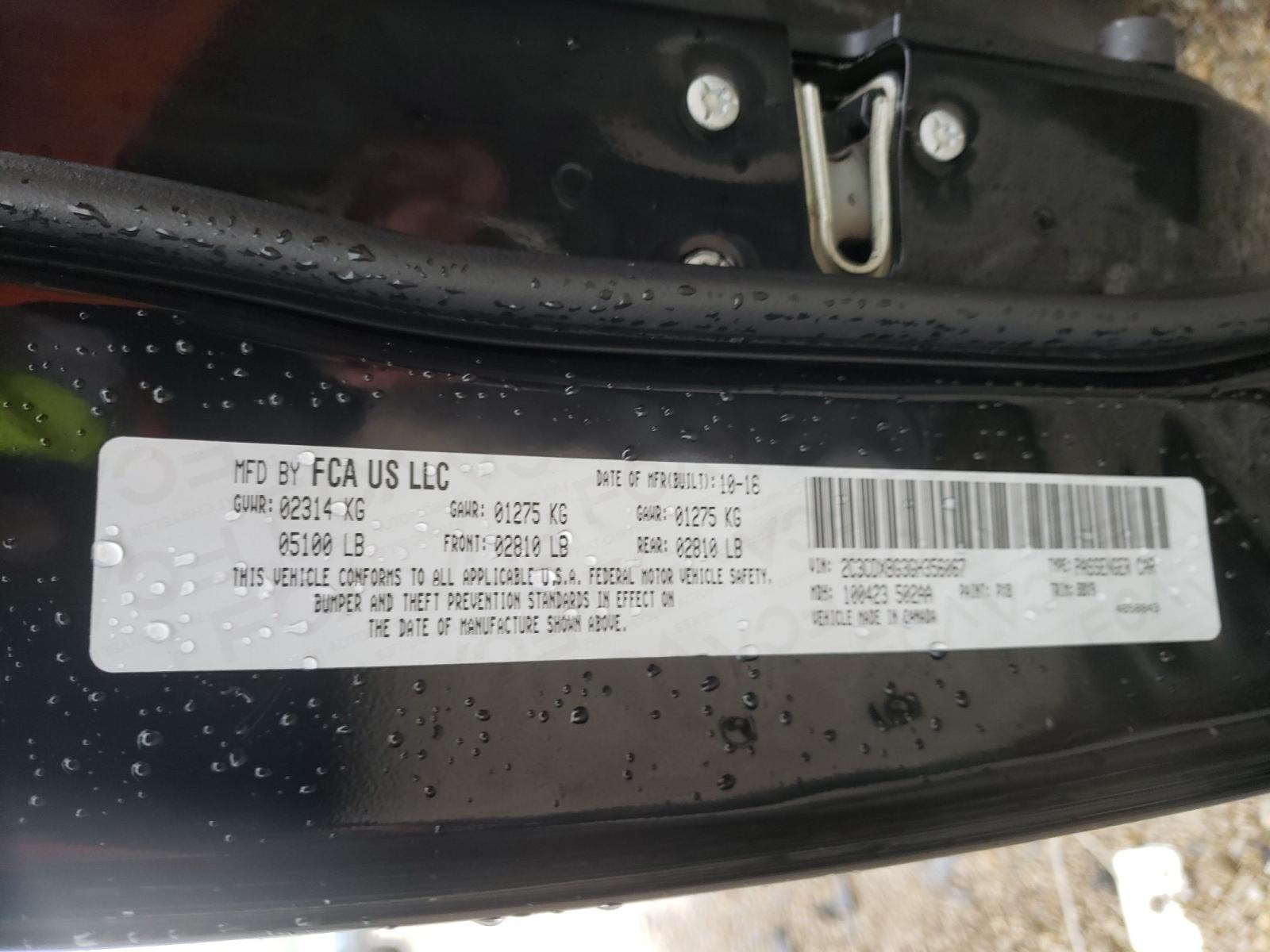 Photo 10 from auction – 2016 DODGE CHARGER SE with VIN 2C3CDXBG3GH356067