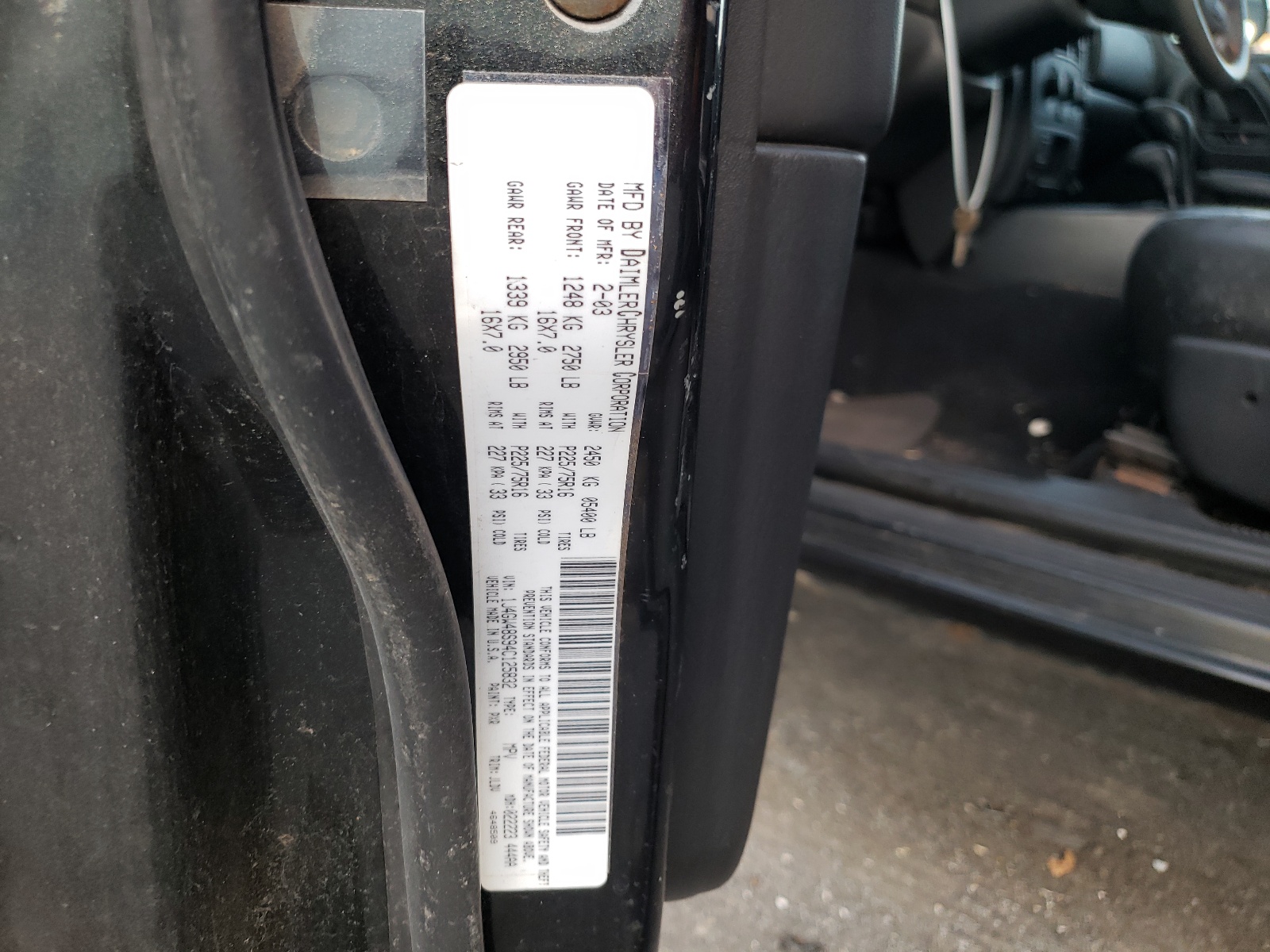 Photo 10 from auction – 2004 JEEP GRAND CHER with VIN 1J4GW48S94C125832