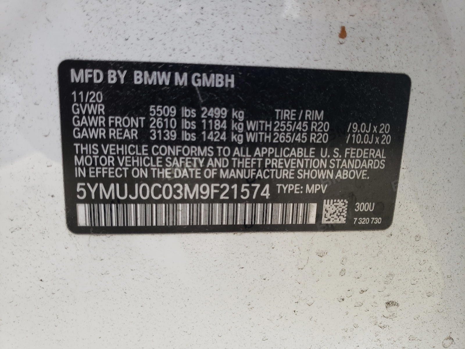 Photo 10 from auction – 2021 BMW X4 M COMPE with VIN 5YMUJ0C03M9F21574