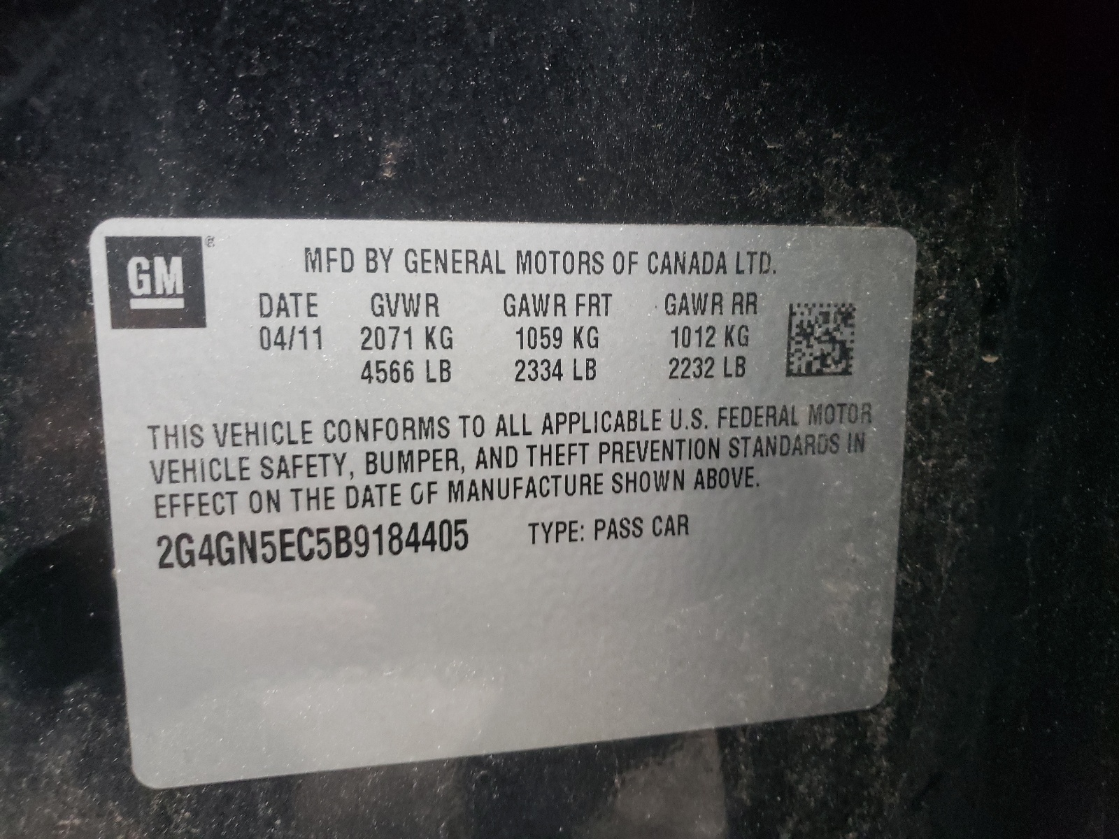 Фото 10 с аукциона – 2011 BUICK REGAL CXL с VIN 2G4GN5EC5B9184405