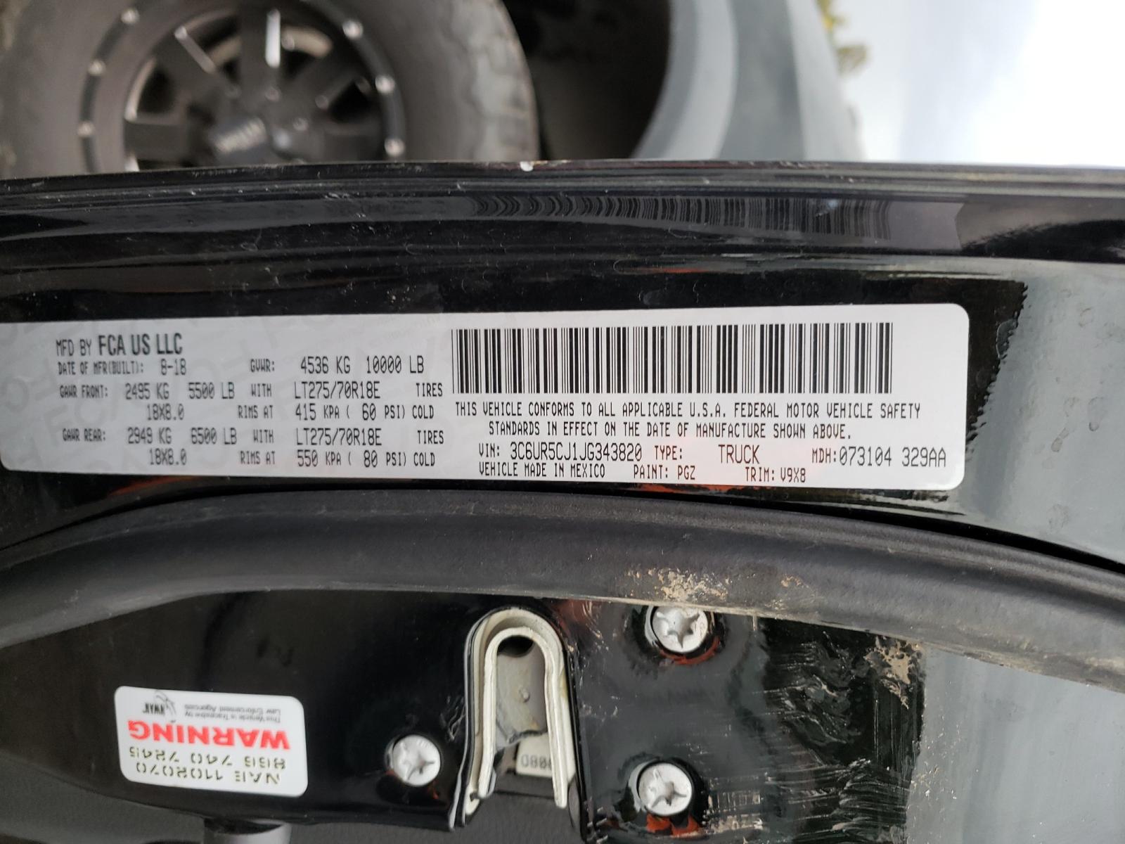 Photo 10 from auction – 2018 RAM 2500 ST with VIN 3C6UR5CJ1JG343820