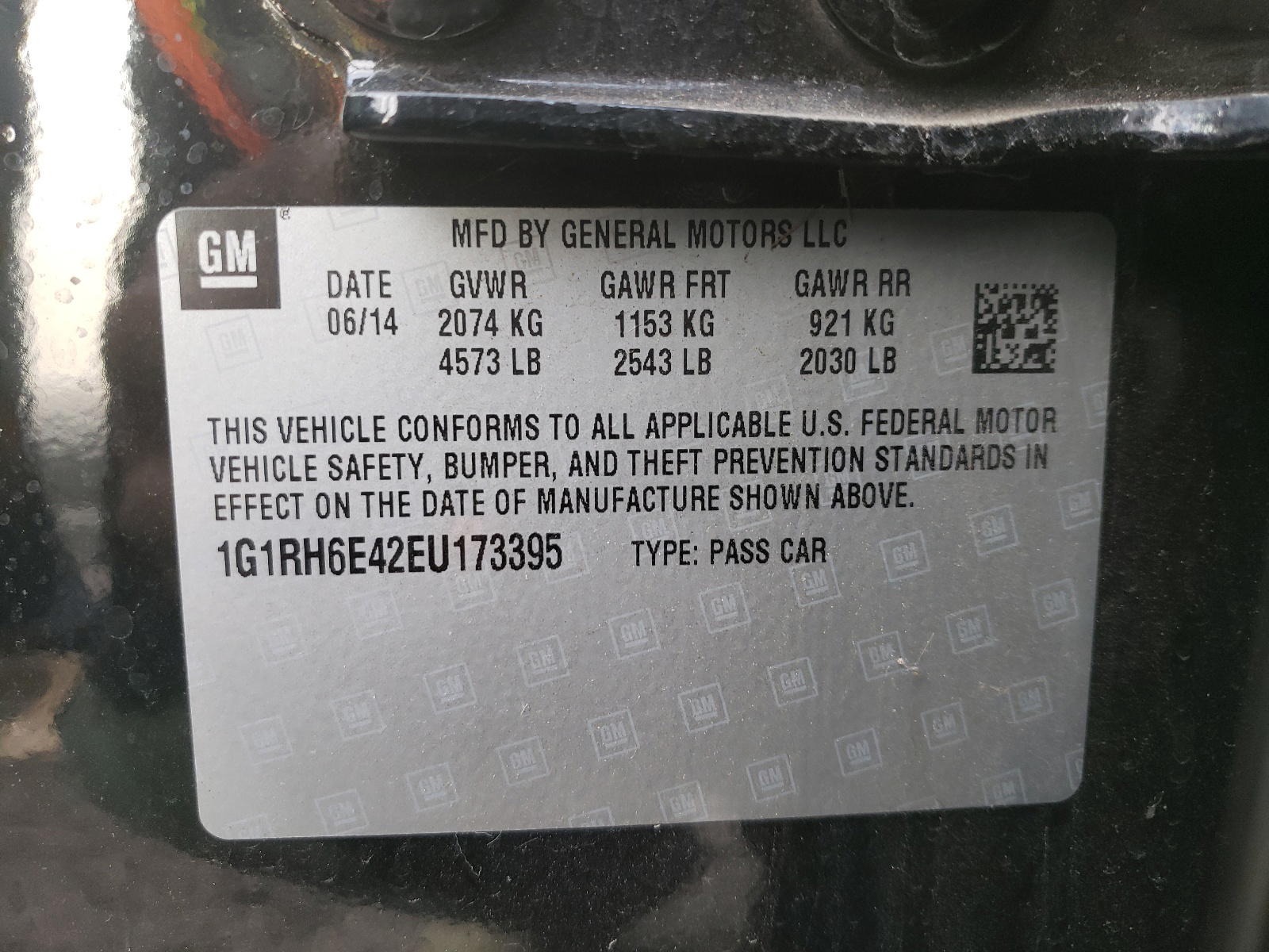 Photo 10 from auction – 2014 CHEVROLET VOLT with VIN 1G1RH6E42EU173395