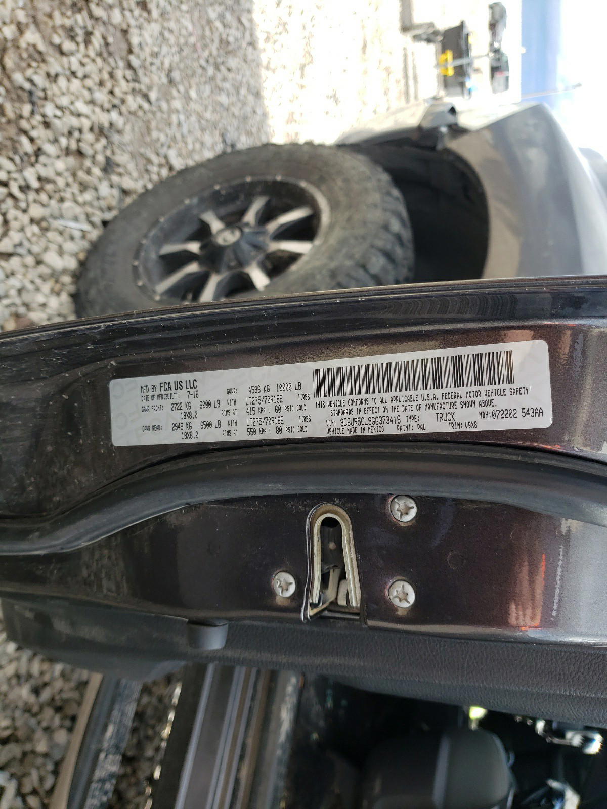 Photo 10 from auction – 2016 RAM 2500 ST with VIN 3C6UR5CL9GG373416