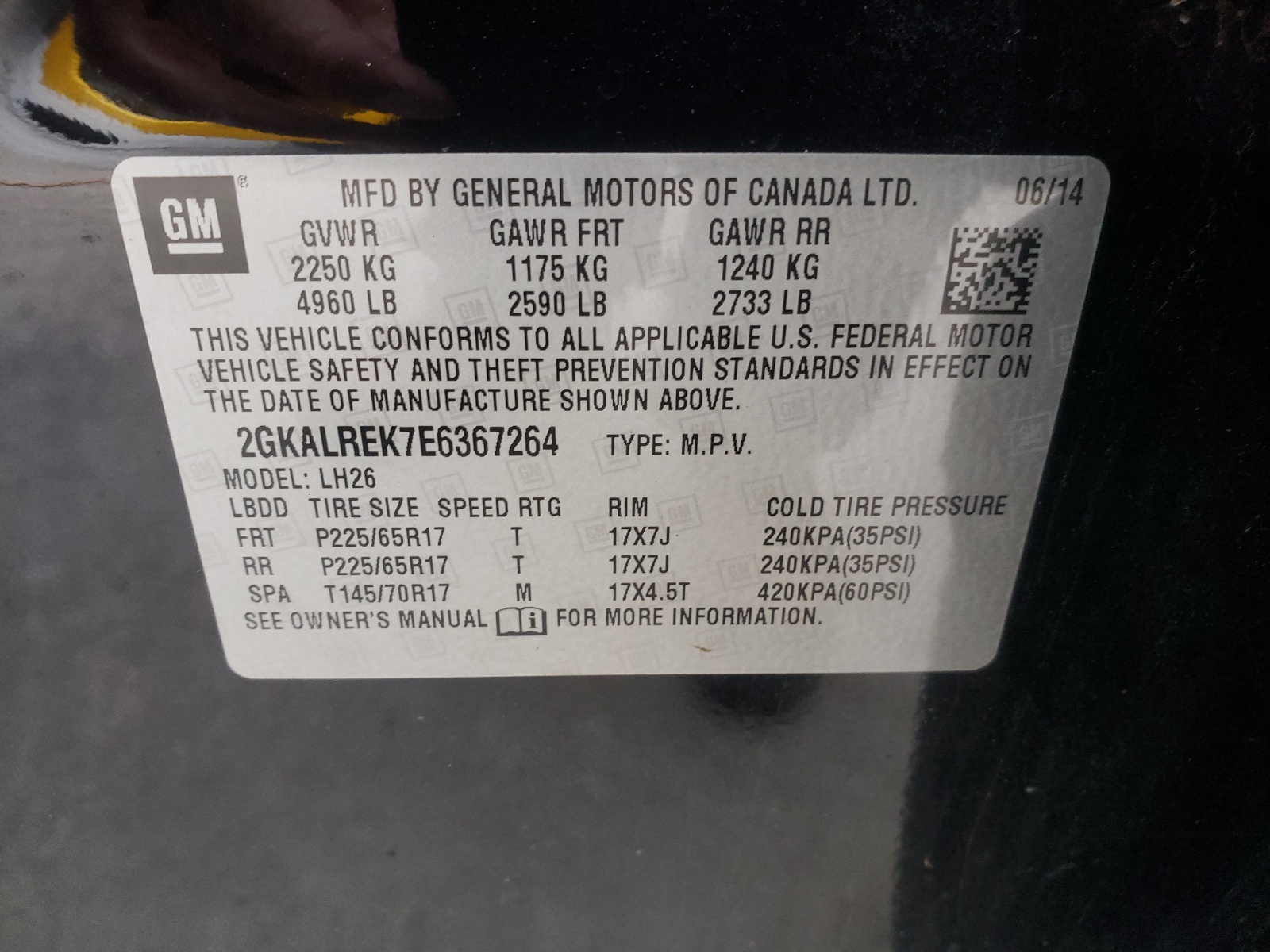 Фото 10 с аукциона – 2014 GMC TERRAIN SL с VIN 2GKALREK7E6367264