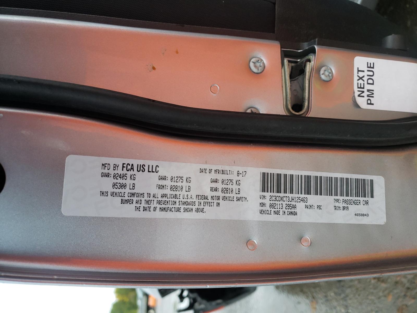 Photo 10 from auction – 2018 DODGE CHARGER R/ with VIN 2C3CDXCT3JH125463