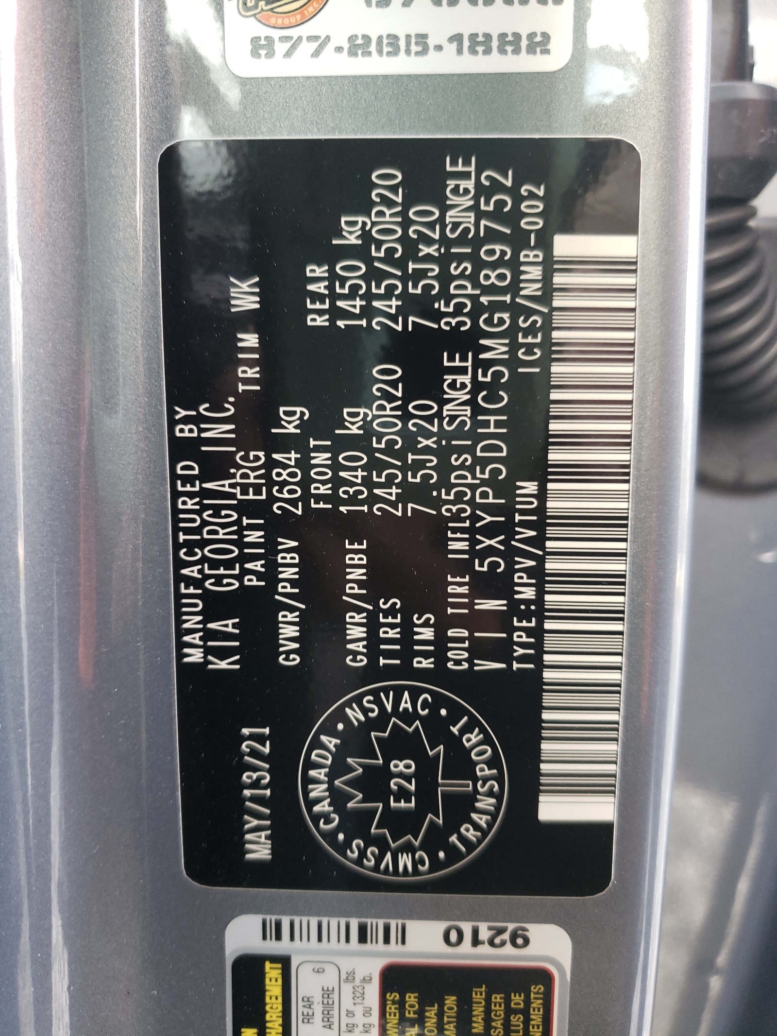 Photo 10 from auction – 2021 KIA TELLURIDE with VIN 5XYP5DHC5MG189752