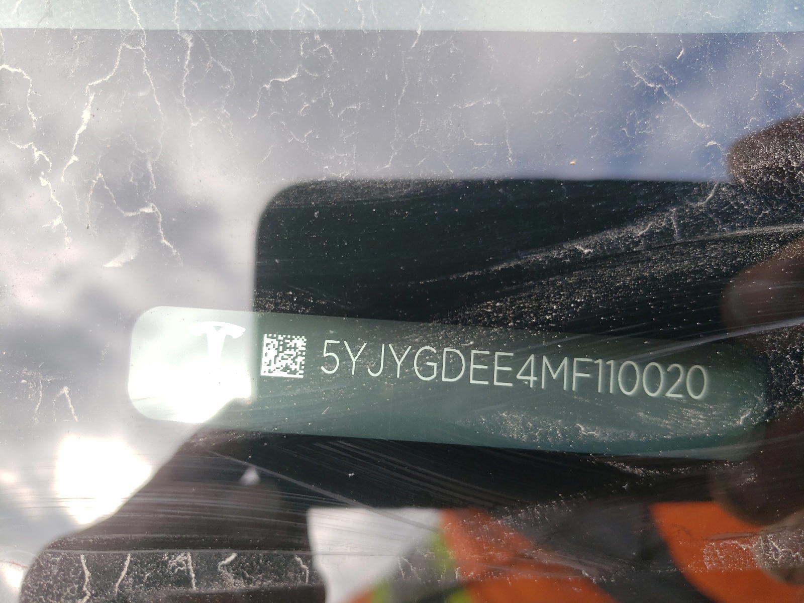 Photo 10 from auction – 2021 TESLA MODEL Y with VIN 5YJYGDEE4MF110020
