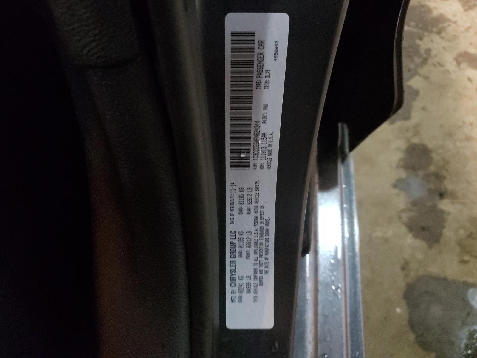 Photo 10 from auction – 2015 CHRYSLER 200 C with VIN 1C3CCCEG0FN624344