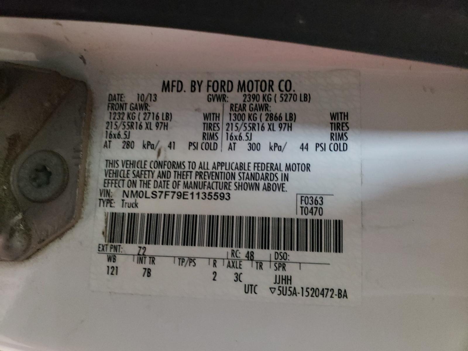 Photo 10 from auction – 2014 FORD TRANSIT CO with VIN NM0LS7F79E1135593