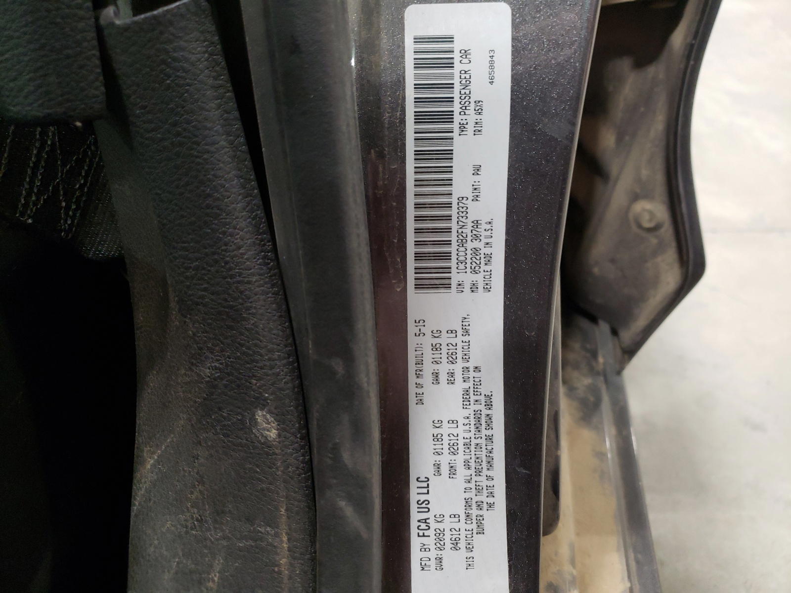 Photo 10 from auction – 2015 CHRYSLER 200 LIMITE with VIN 1C3CCCAB2FN733379