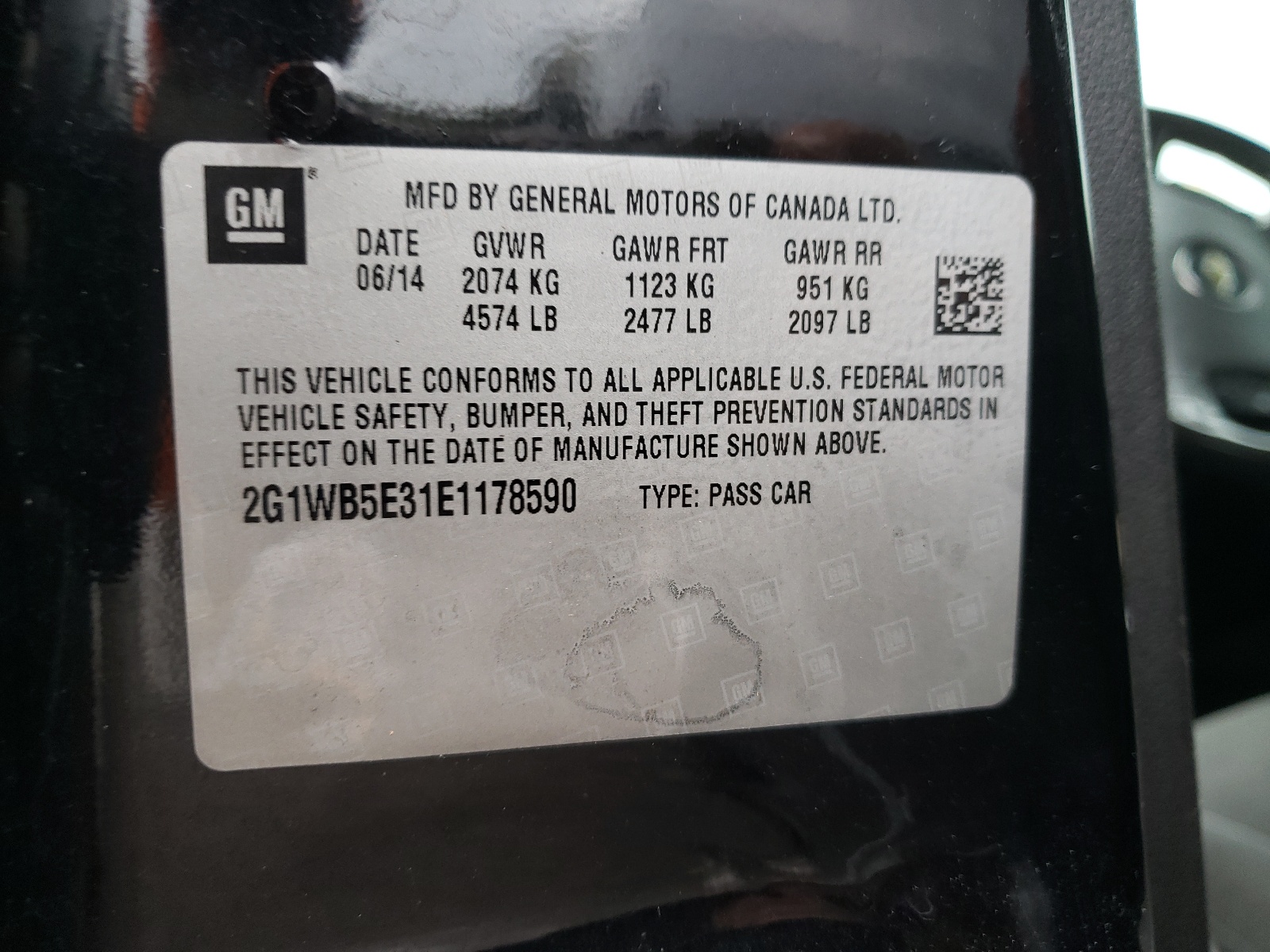 Photo 10 from auction – 2014 CHEVROLET IMPALA LIM with VIN 2G1WB5E31E1178590