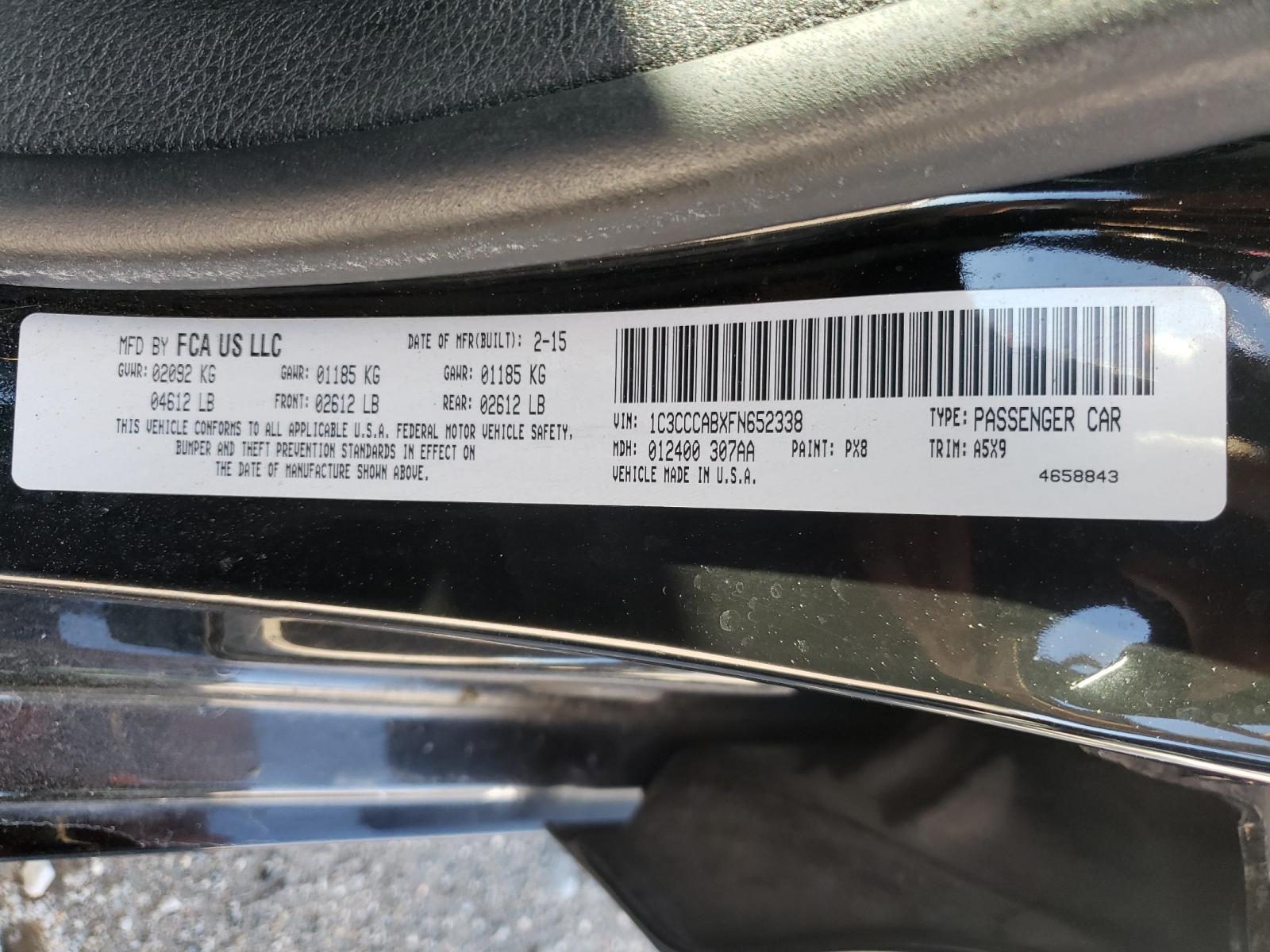 Photo 10 from auction – 2015 CHRYSLER 200 LIMITE with VIN 1C3CCCABXFN652338