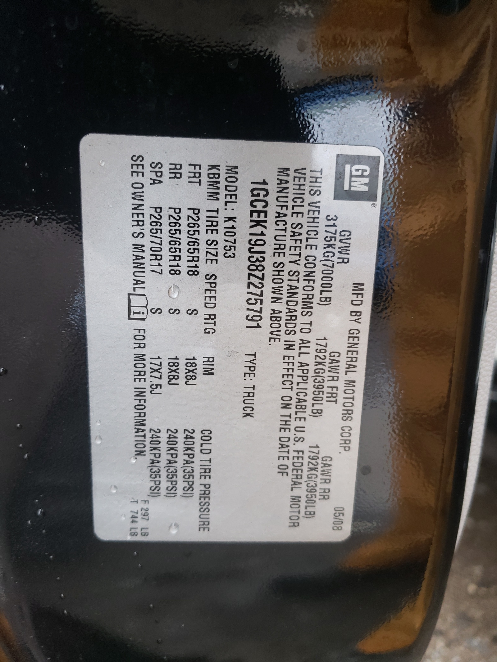 Photo 10 from auction – 2008 CHEVROLET SILVERADO with VIN 1GCEK19J38Z275791