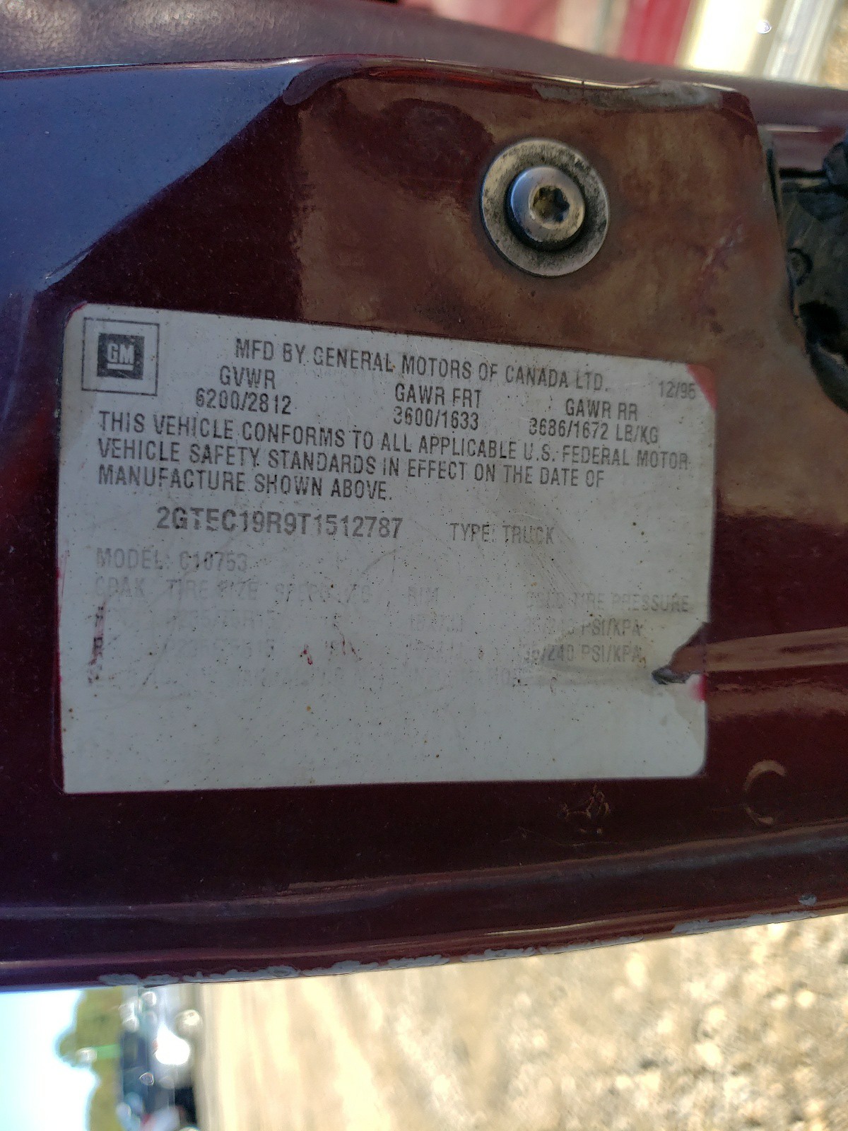 Photo 10 from auction – 1996 GMC SIERRA C15 with VIN 2GTEC19R9T1512787
