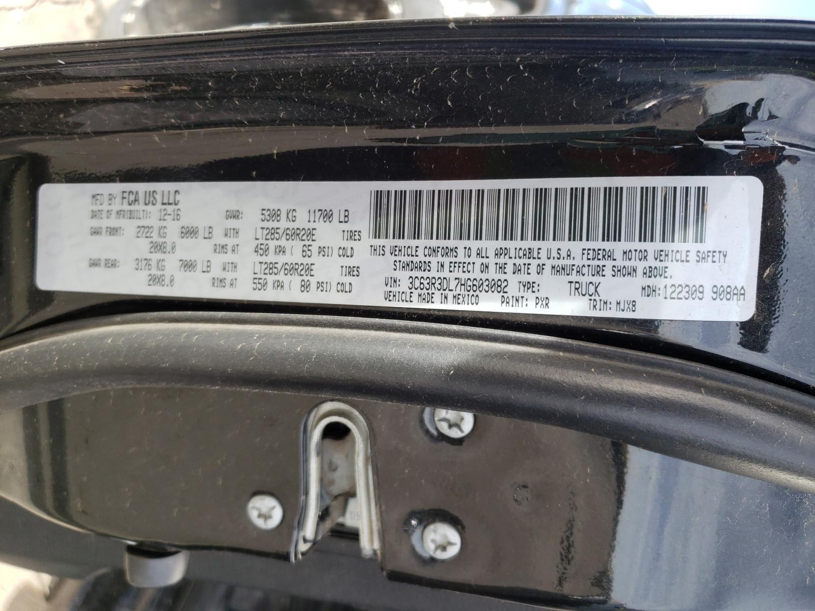 Photo 10 from auction – 2017 RAM 3500 SLT with VIN 3C63R3DL7HG603082