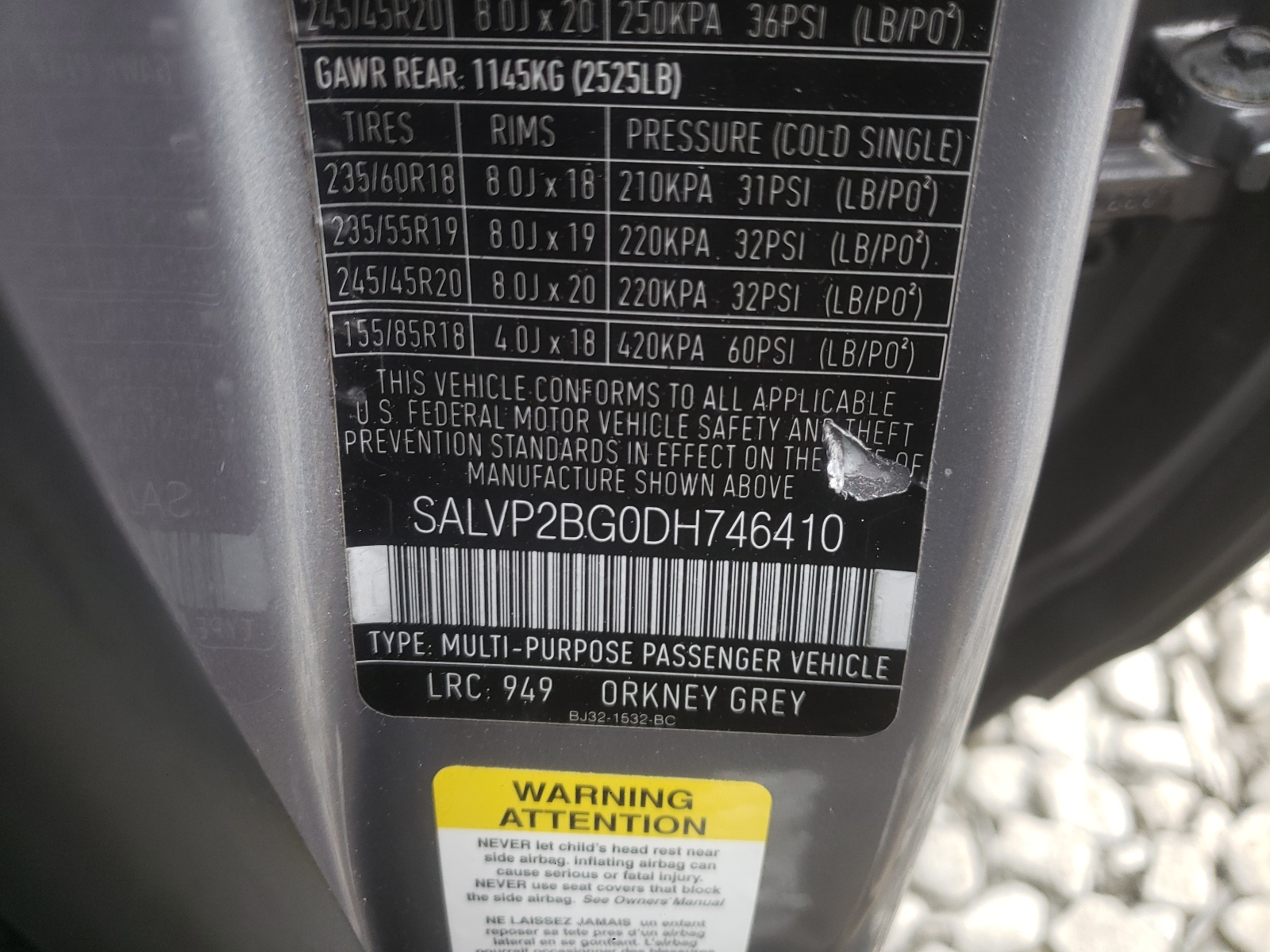 Photo 10 from auction – 2013 LAND ROVER RANGE ROVE with VIN SALVP2BG0DH746410
