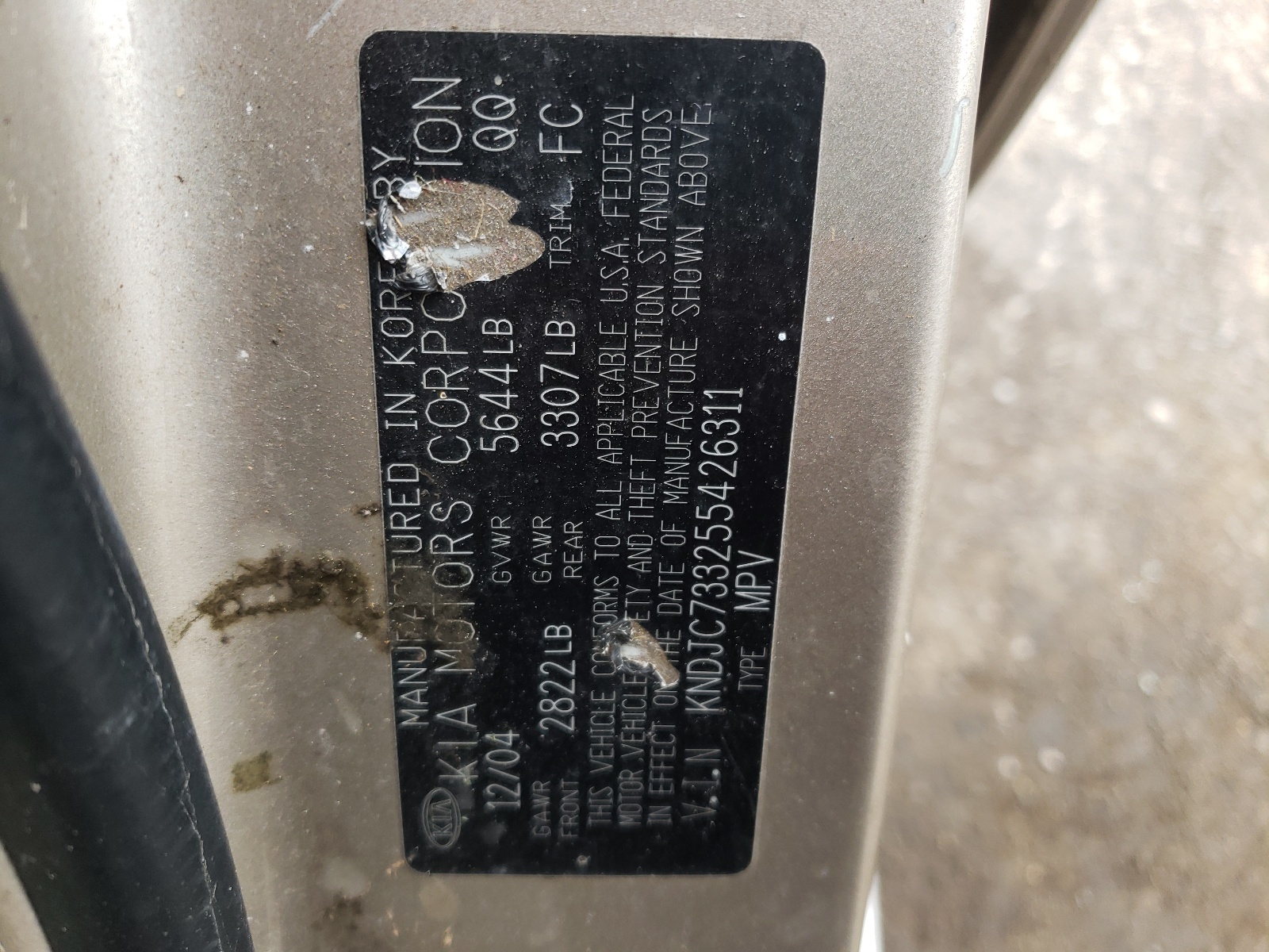 Photo 10 from auction – 2005 KIA SORENTO EX with VIN KNDJC733255426311