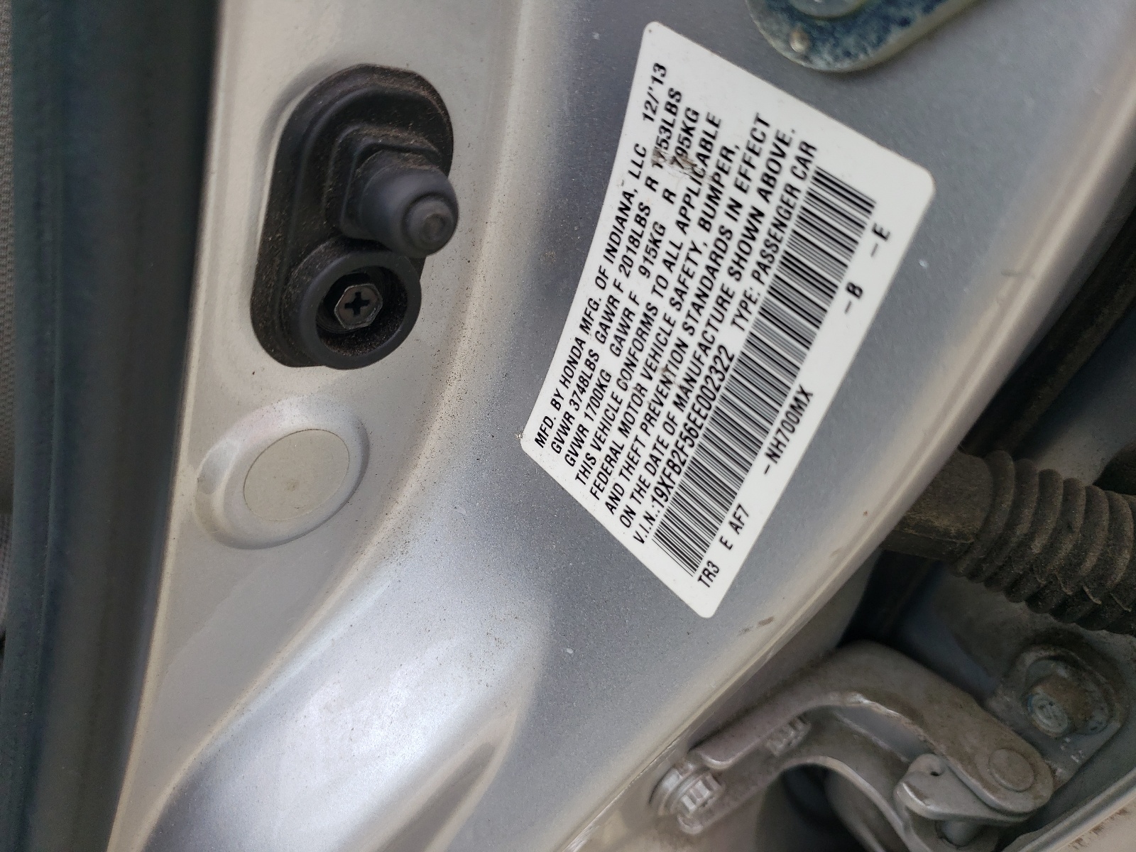 Zdjęcie 10 z aukcji – 2014 HONDA CIVIC LX z VIN 19XFB2F56EE002322