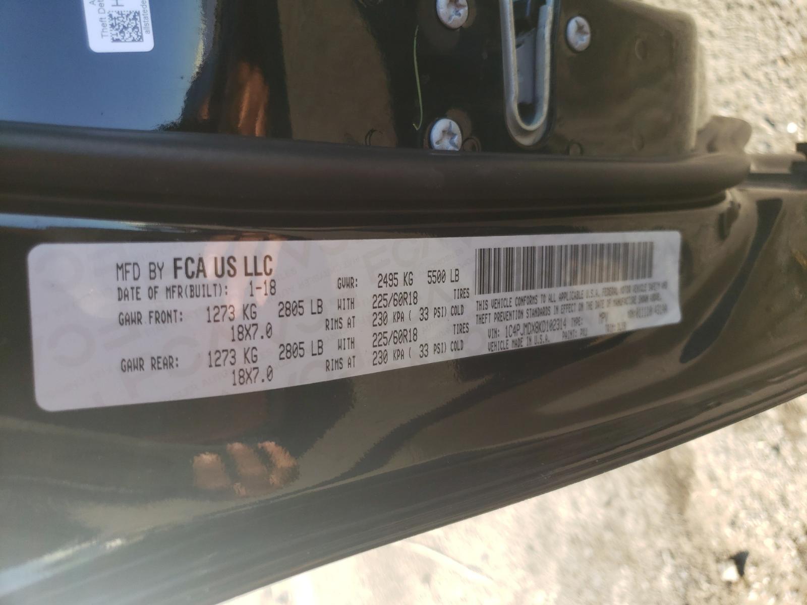 Photo 10 from auction – 2019 JEEP CHEROKEE L with VIN 1C4PJMDX8KD102314