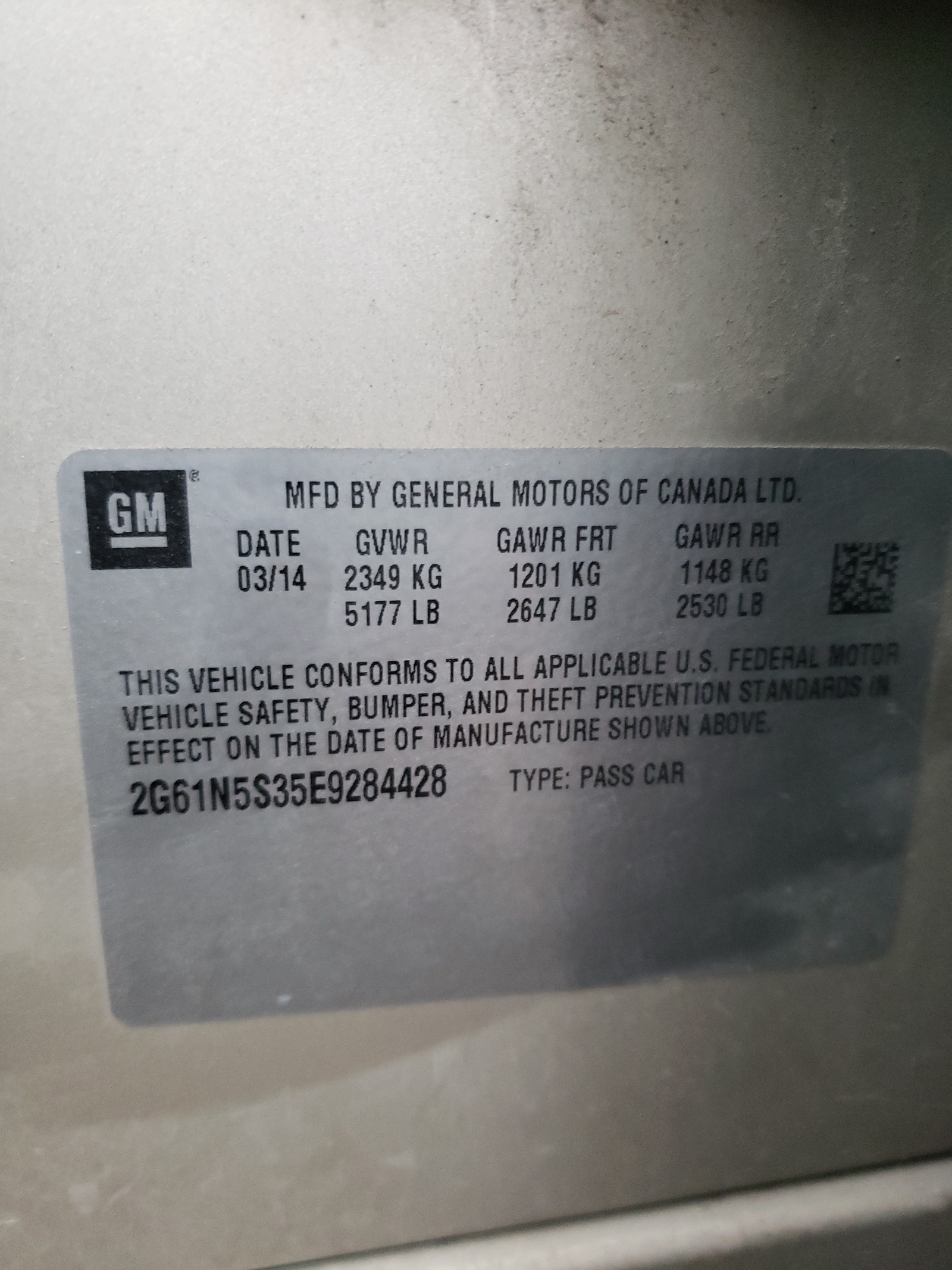 Photo 10 from auction – 2014 CADILLAC XTS LUXURY with VIN 2G61N5S35E9284428