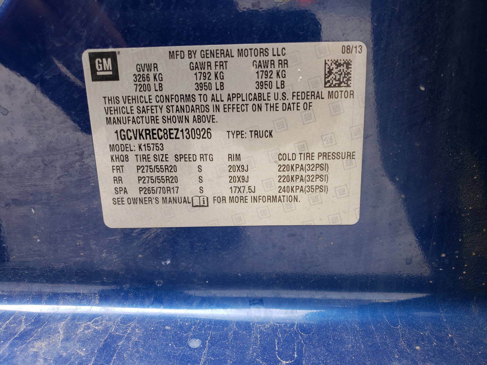 Photo 10 from auction – 2014 CHEVROLET SILVERADO with VIN 1GCVKREC8EZ130926