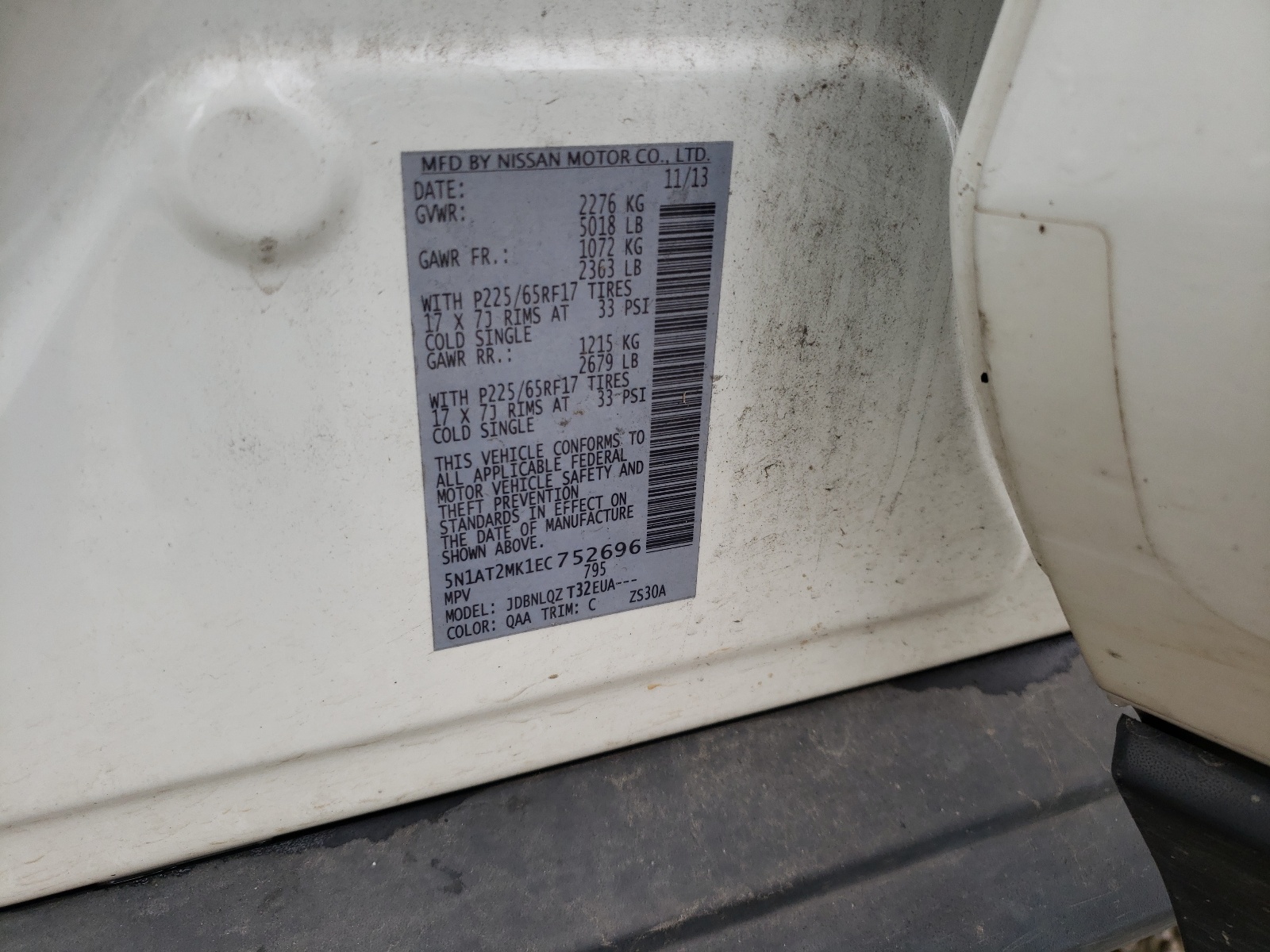 Photo 10 from auction – 2014 NISSAN 180SX with VIN 5N1AT2MK1EC752696