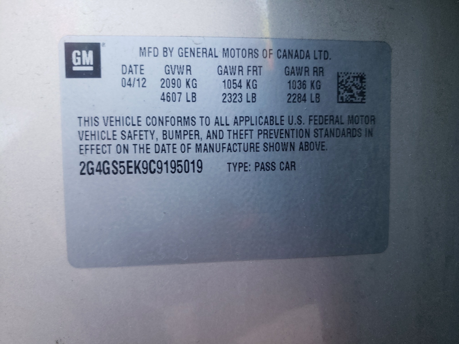 Фото 10 с аукциона – 2012 BUICK REGAL PREM с VIN 2G4GS5EK9C9195019