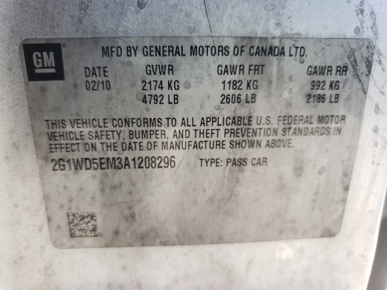 Photo 10 from auction – 2010 CHEVROLET IMPALA POL with VIN 2G1WD5EM3A1208296
