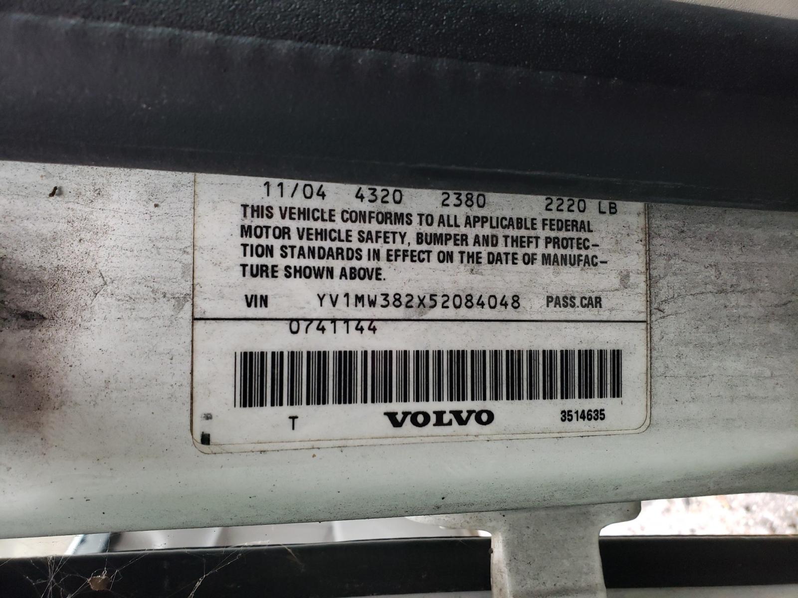 Photo 10 from auction – 2005 VOLVO V50 2.4I with VIN YV1MW382X52084048