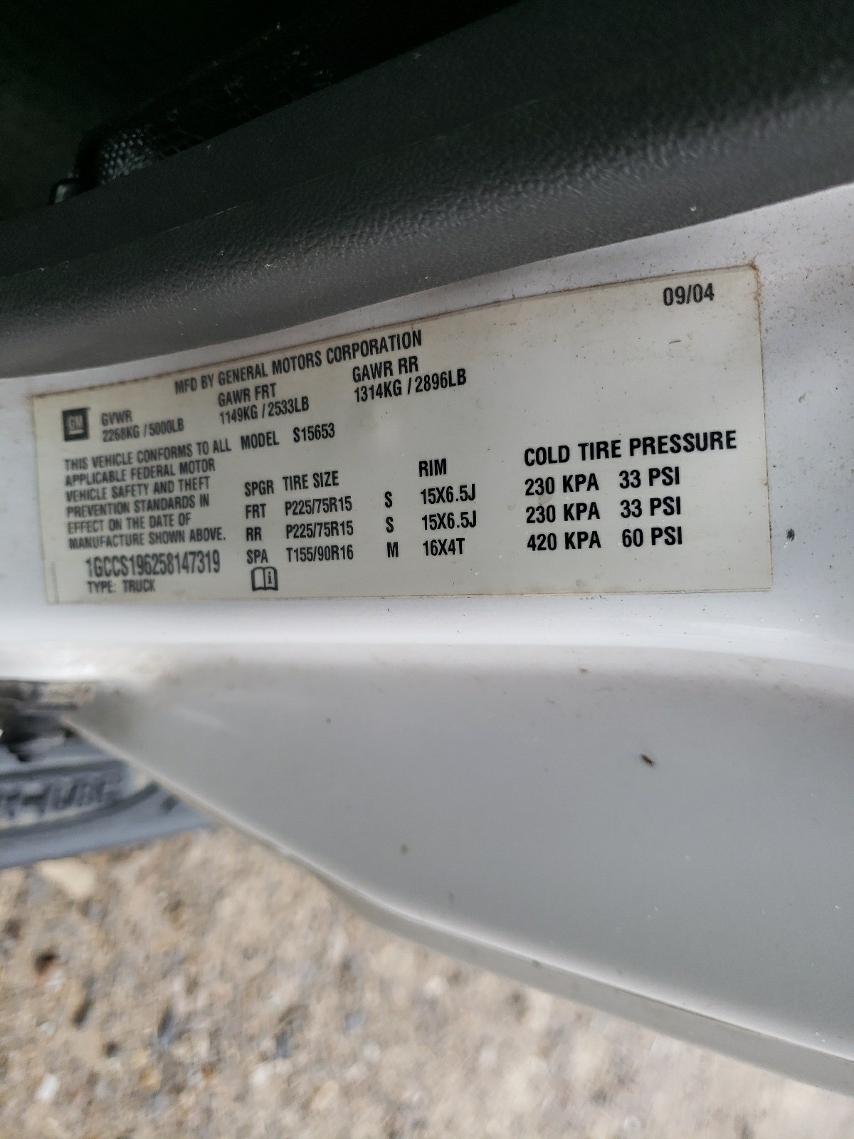 Photo 10 from auction – 2005 CHEVROLET COLORADO with VIN 1GCCS196258147319