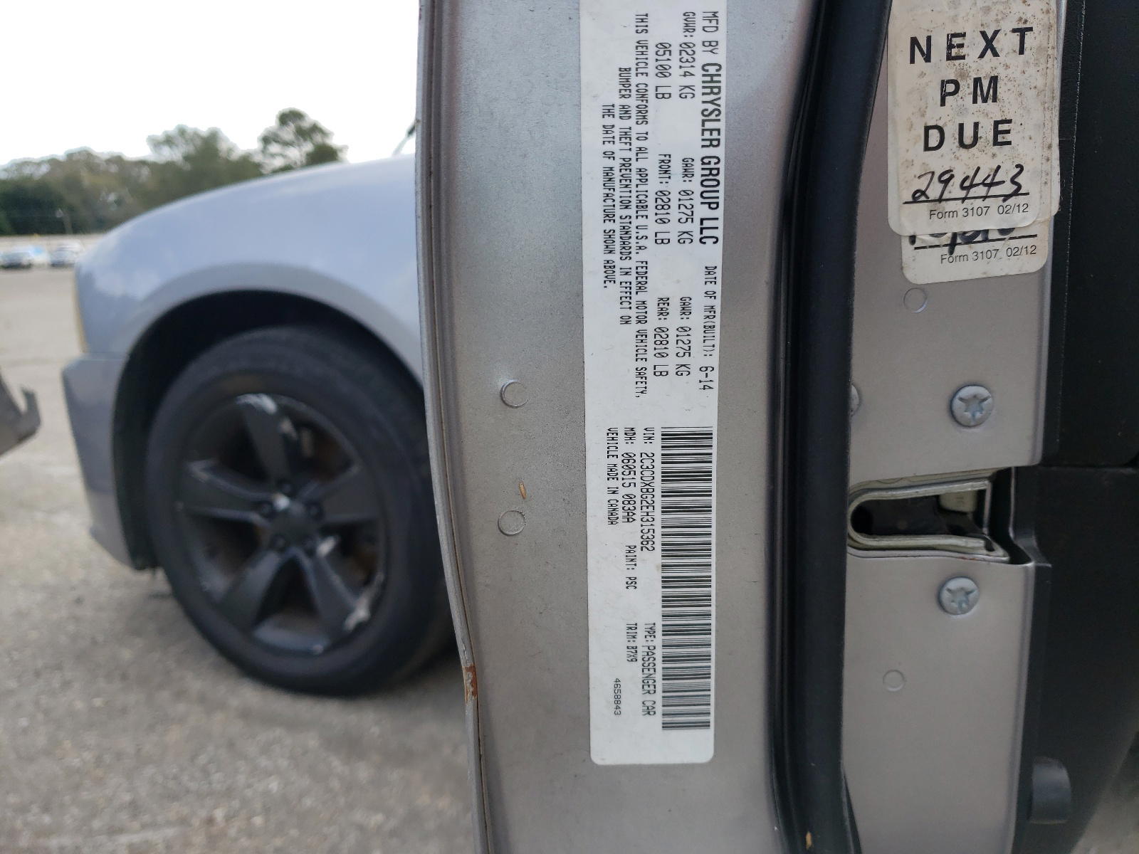 Photo 10 from auction – 2014 DODGE CHARGER SE with VIN 2C3CDXBG2EH315362