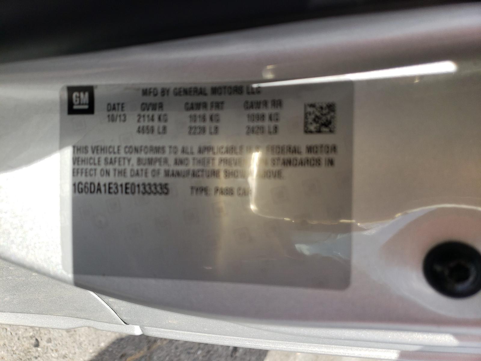 Photo 10 from auction – 2014 CADILLAC CTS with VIN 1G6DA1E31E0133335