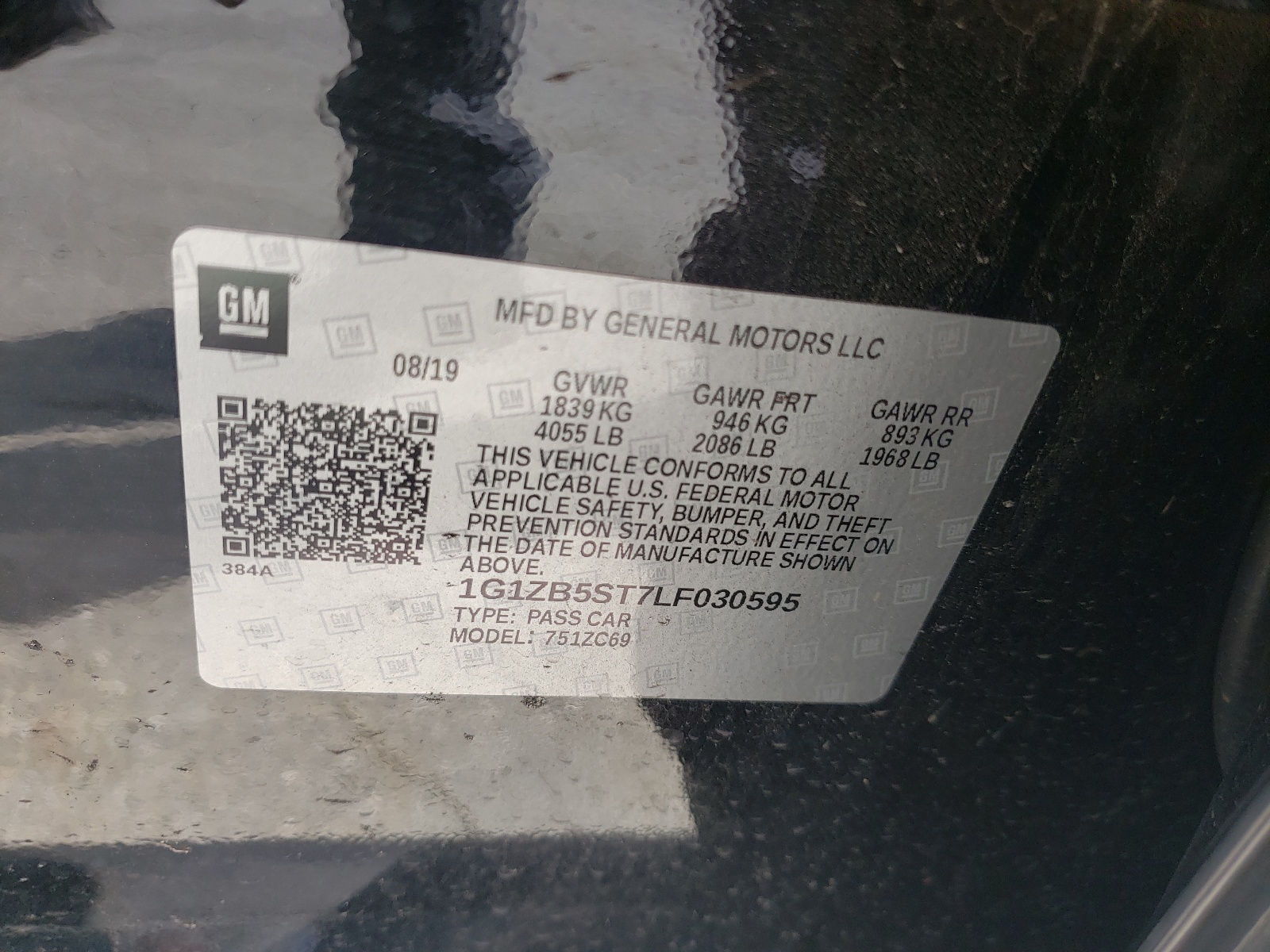 Photo 10 from auction – 2020 CHEVROLET MALIBU LS with VIN 1G1ZB5ST7LF030595