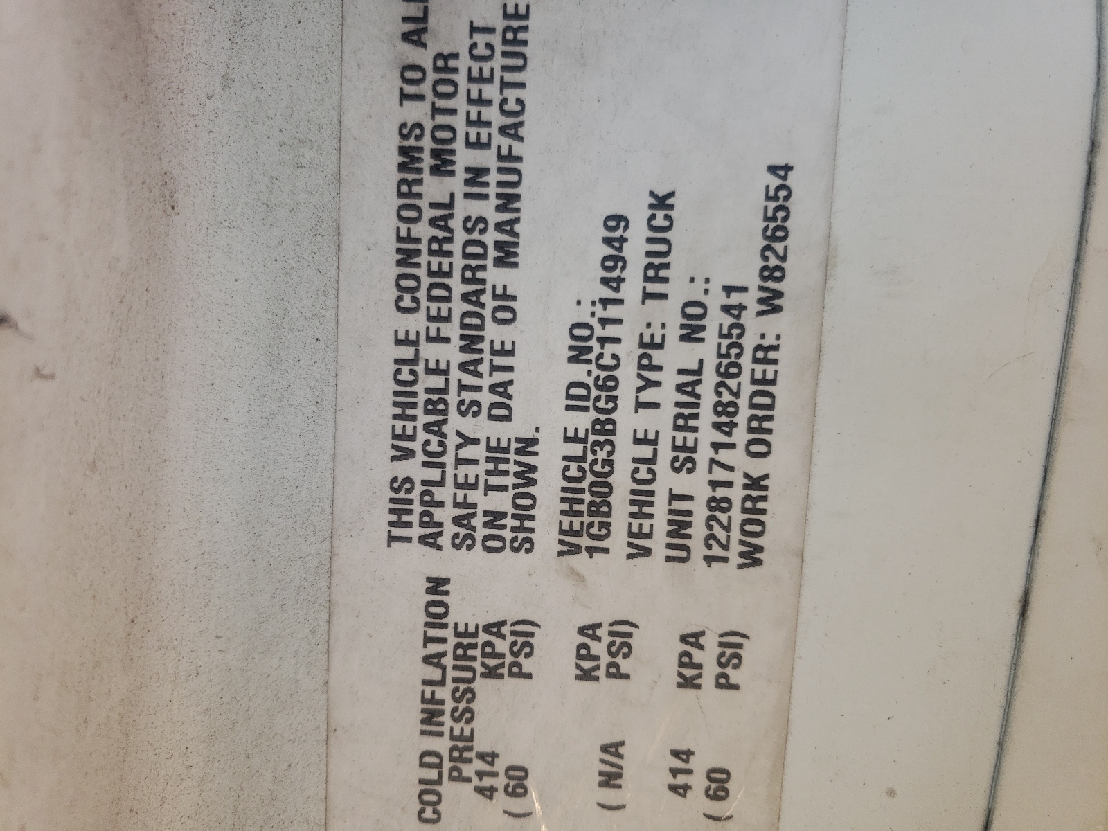 Photo 10 from auction – 2012 CHEVROLET EXPRESS G3 with VIN 1GB0G3BG6C1114949
