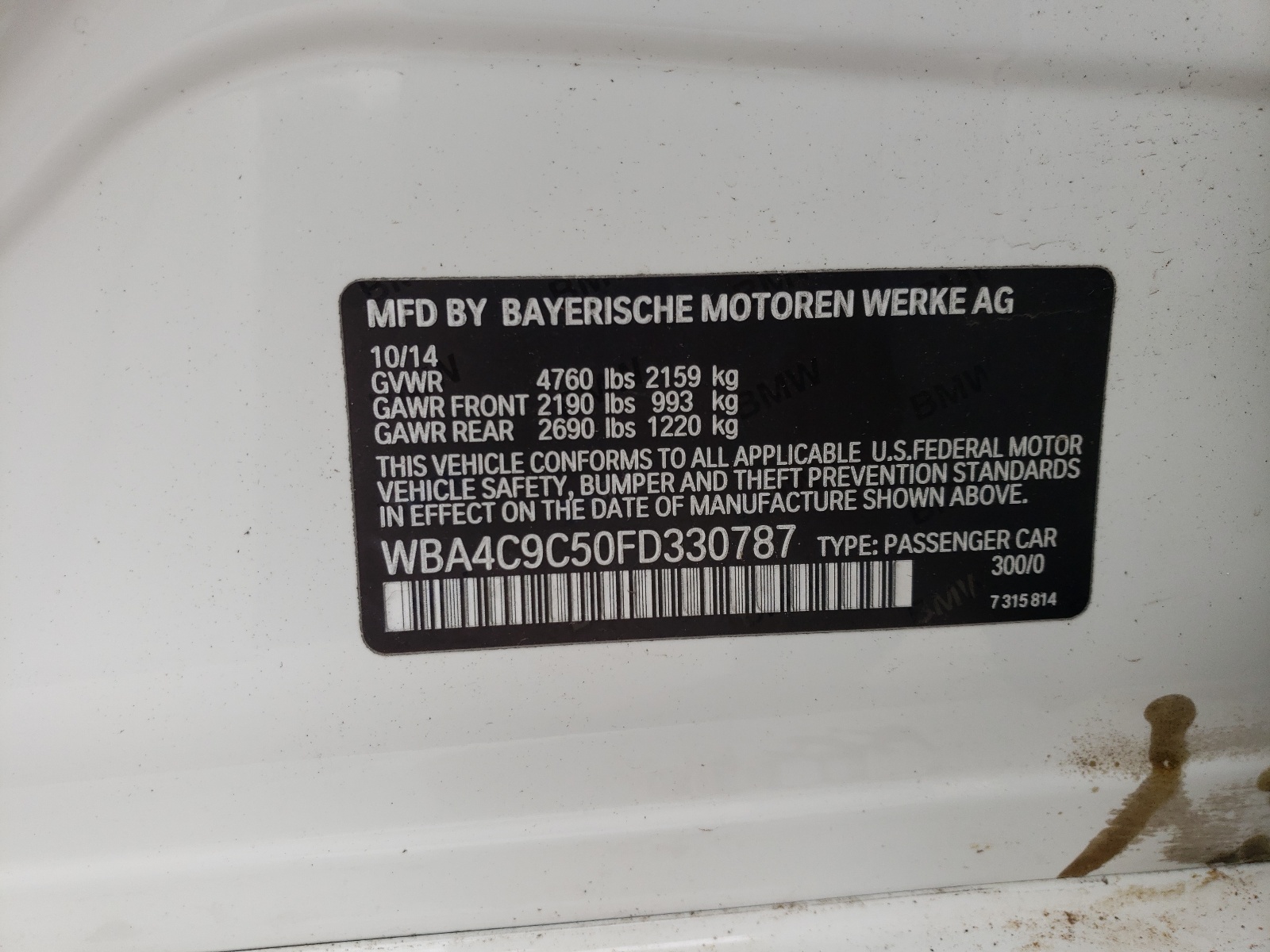 Zdjęcie 10 z aukcji – 2015 BMW 428 XI GRA z VIN WBA4C9C50FD330787