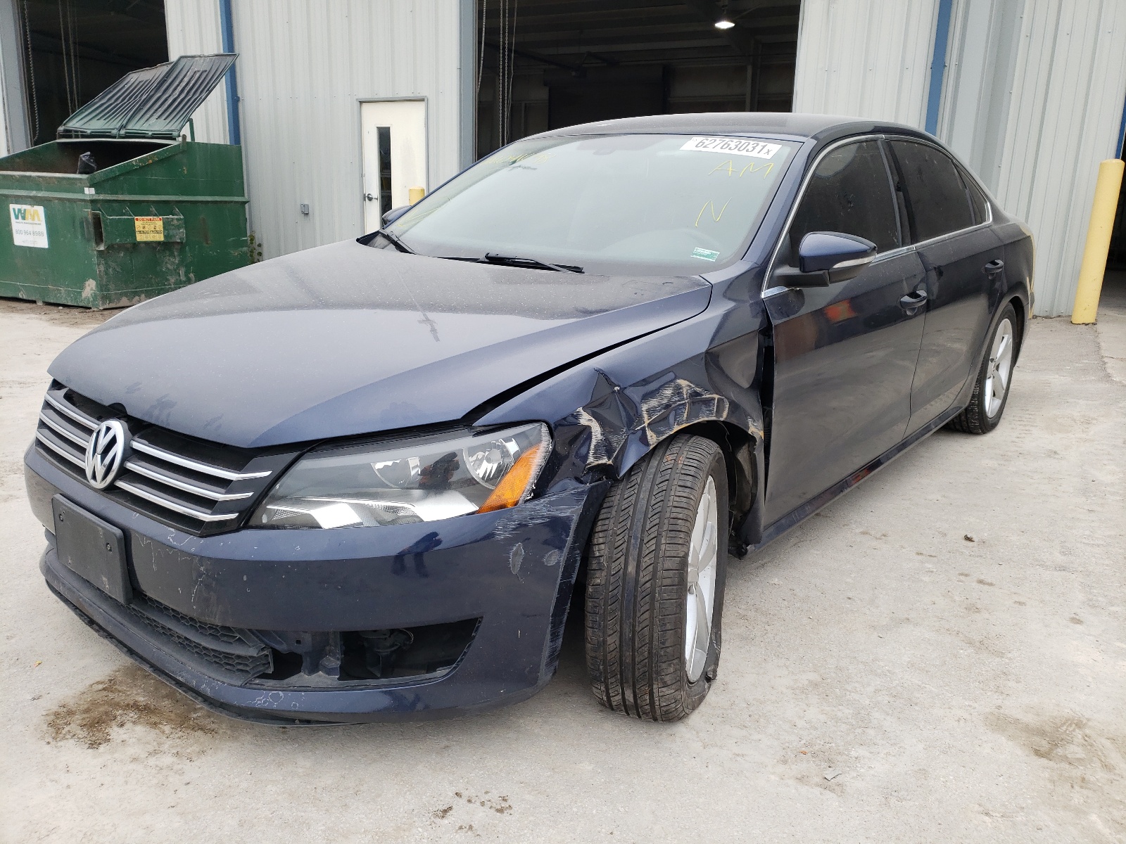 Photo 2 from auction – 2012 VOLKSWAGEN PASSAT SE with VIN 1VWBP7A39CC041099