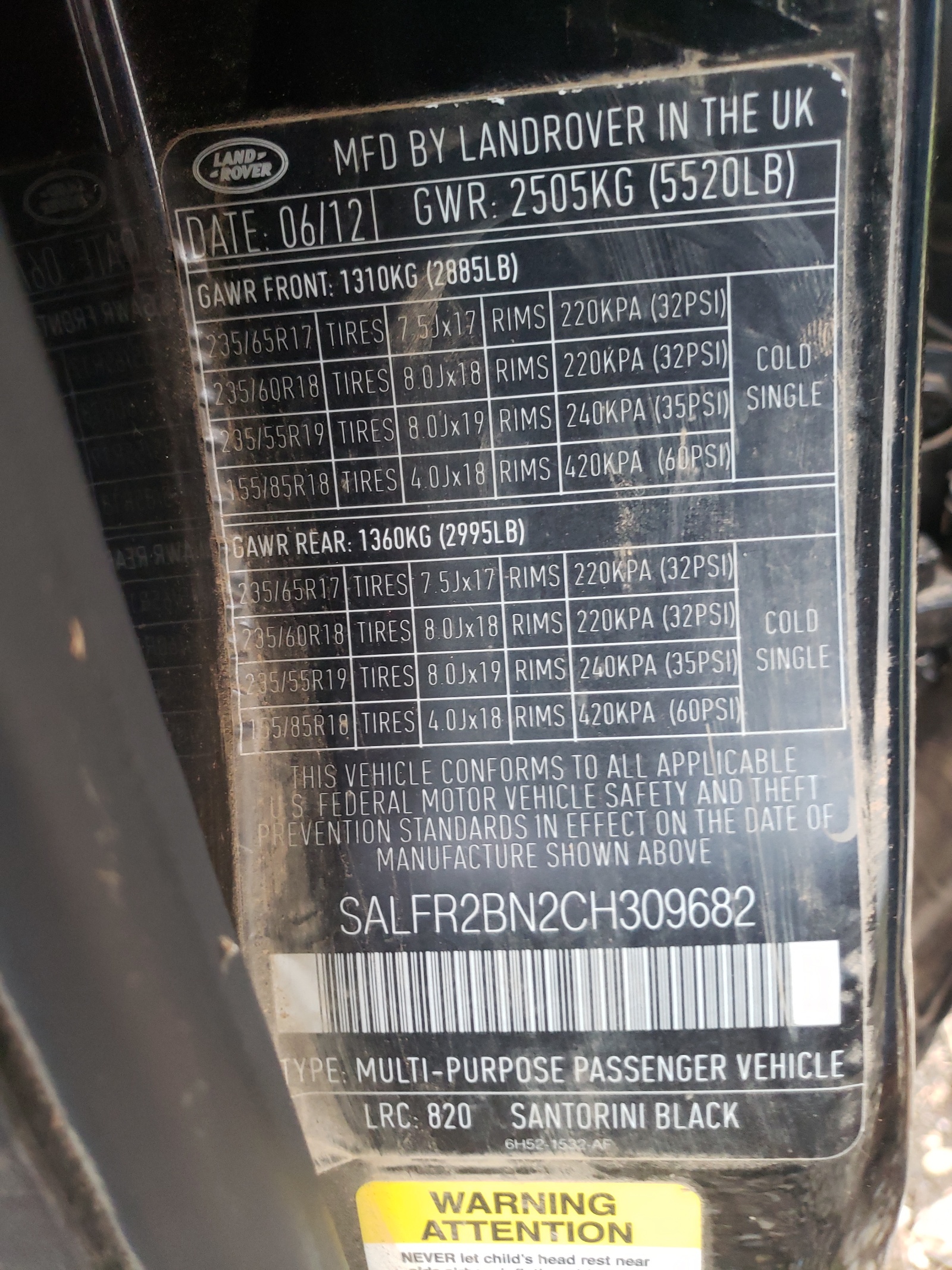 Photo 10 from auction – 2012 LAND ROVER LR2 HSE with VIN SALFR2BN2CH309682
